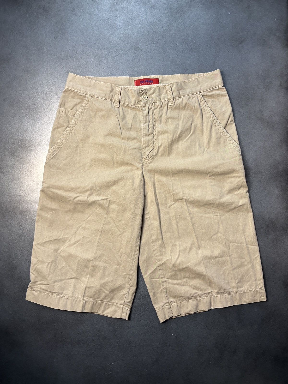 Pal Zileri × Vintage Vintage Pal Zileri Concept Shorts Long Tan Summer Cotton 30 Size US 31 - 15 Thumbnail