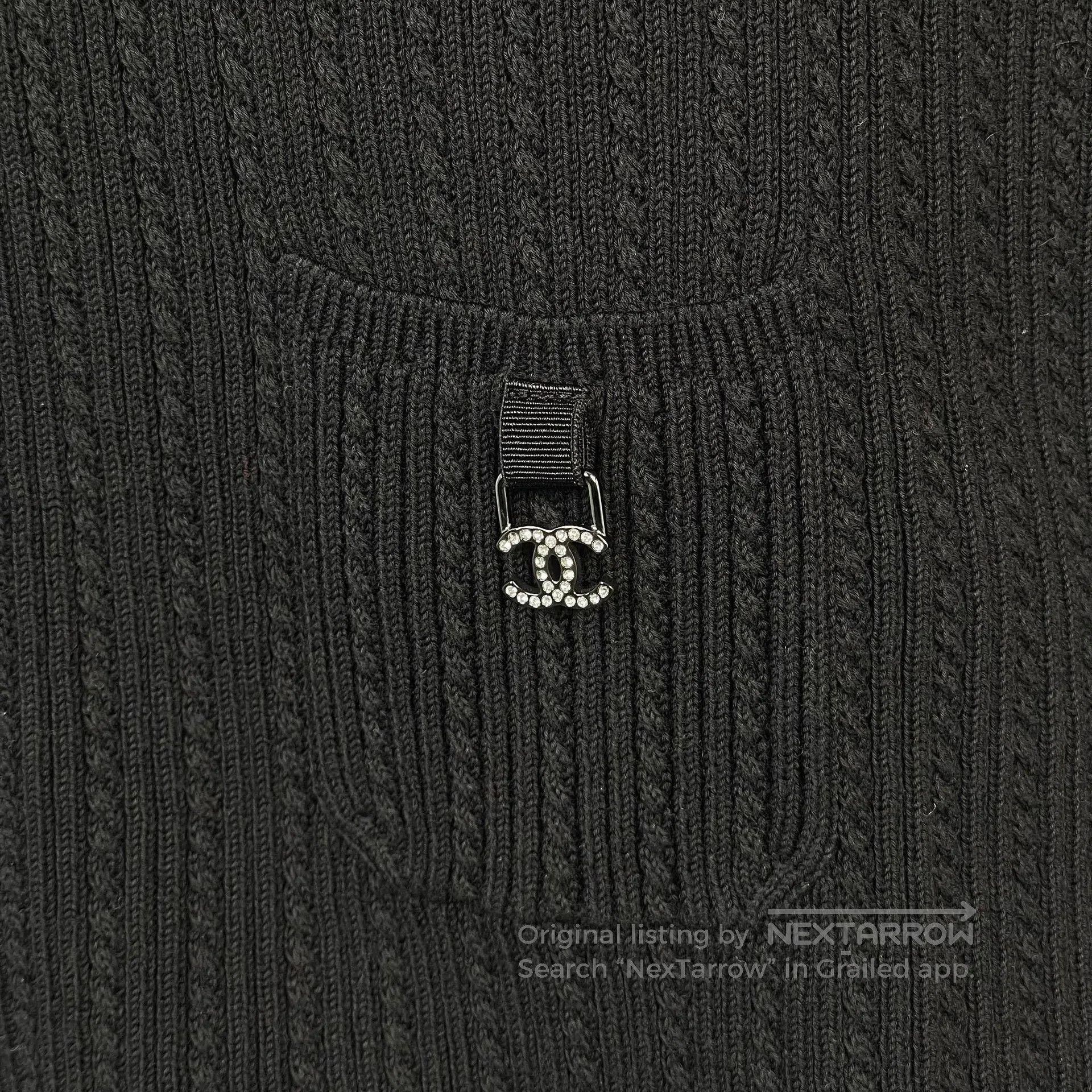 Chanel Chanel Silver small logo black knit short-sleeve| Size US S / EU 44-46 / 1 - 4 Thumbnail