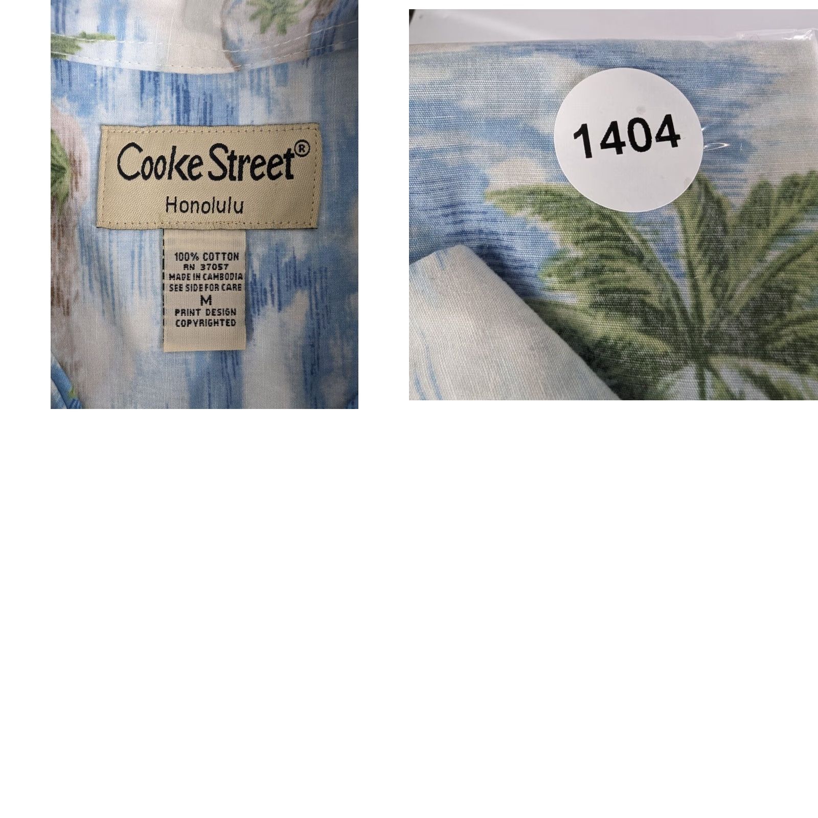 Vintage Cooke Street Mens Hawaiian Shirt Palm Trees Short Sleeve Size Medium Blue Cotton Button-Up Casual Size US M / EU 48-50 / 2 - 8 Thumbnail