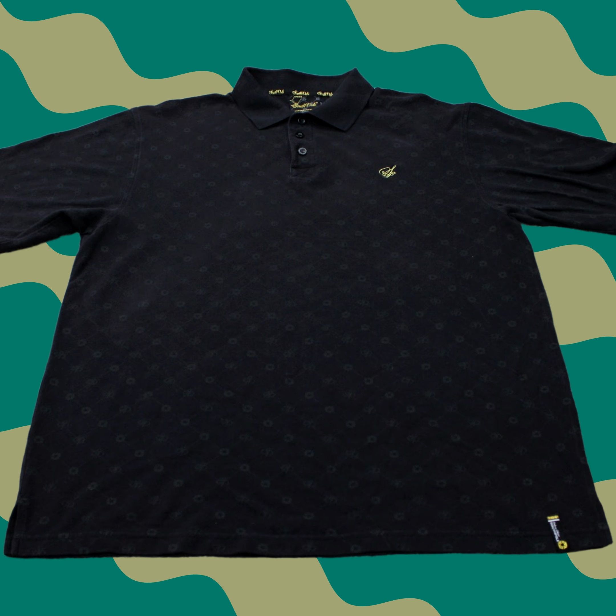 Southpole VINTAGE Southpole Polo Shirt Mens XL Black Logo All Over Print Cotton S/S Pullover Size US XL / EU 56 / 4 - 1 Thumbnail