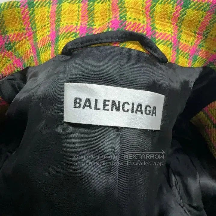 Balenciaga Balenciaga Classic Yellow Check Double-Breasted Coat. Size US S / EU 44-46 / 1 - 5 Thumbnail