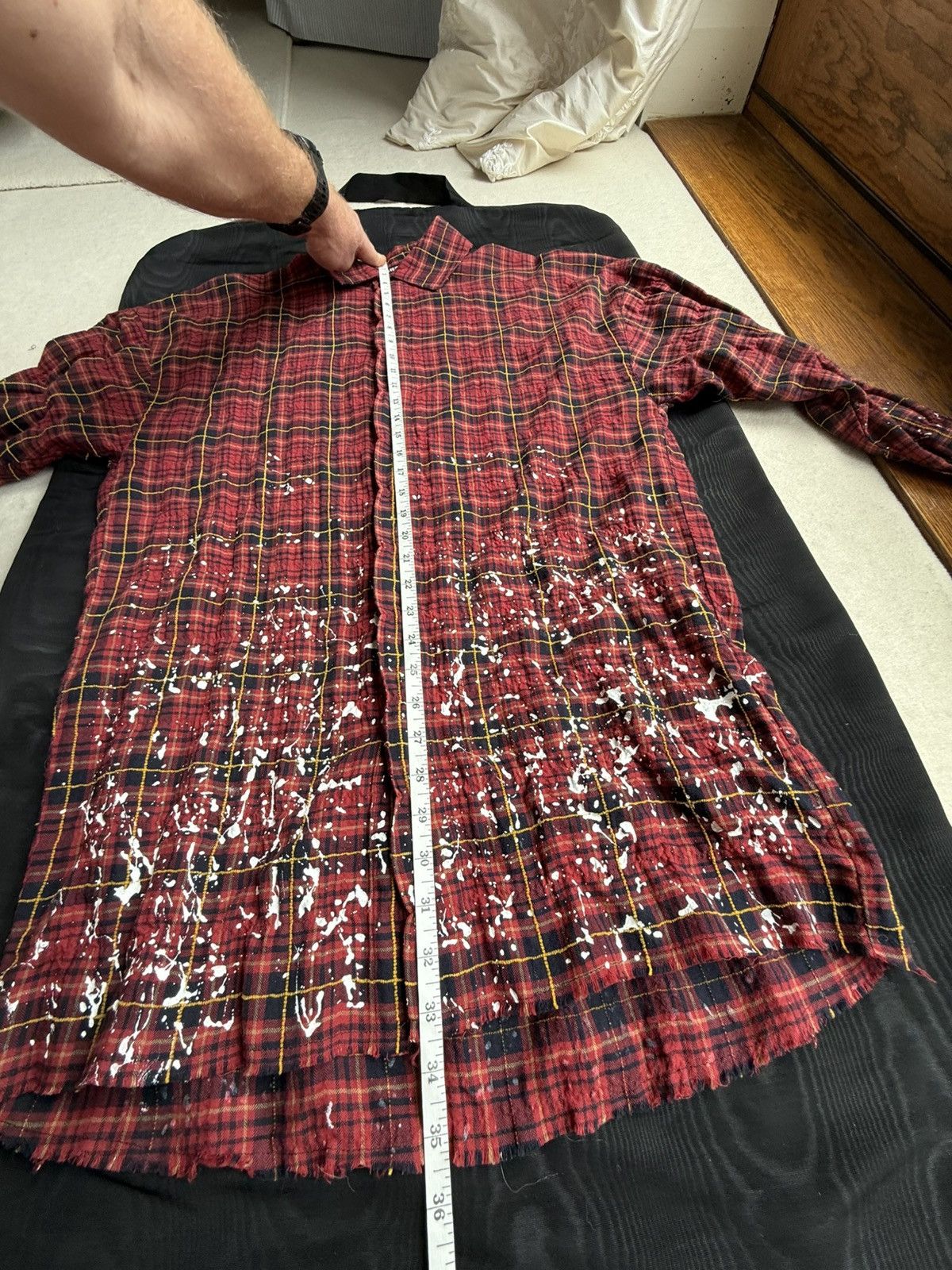 Palm Angels FW21 Palm Angels paint splatter long flannel bleached Grail Size US M / EU 48-50 / 2 - 7 Thumbnail