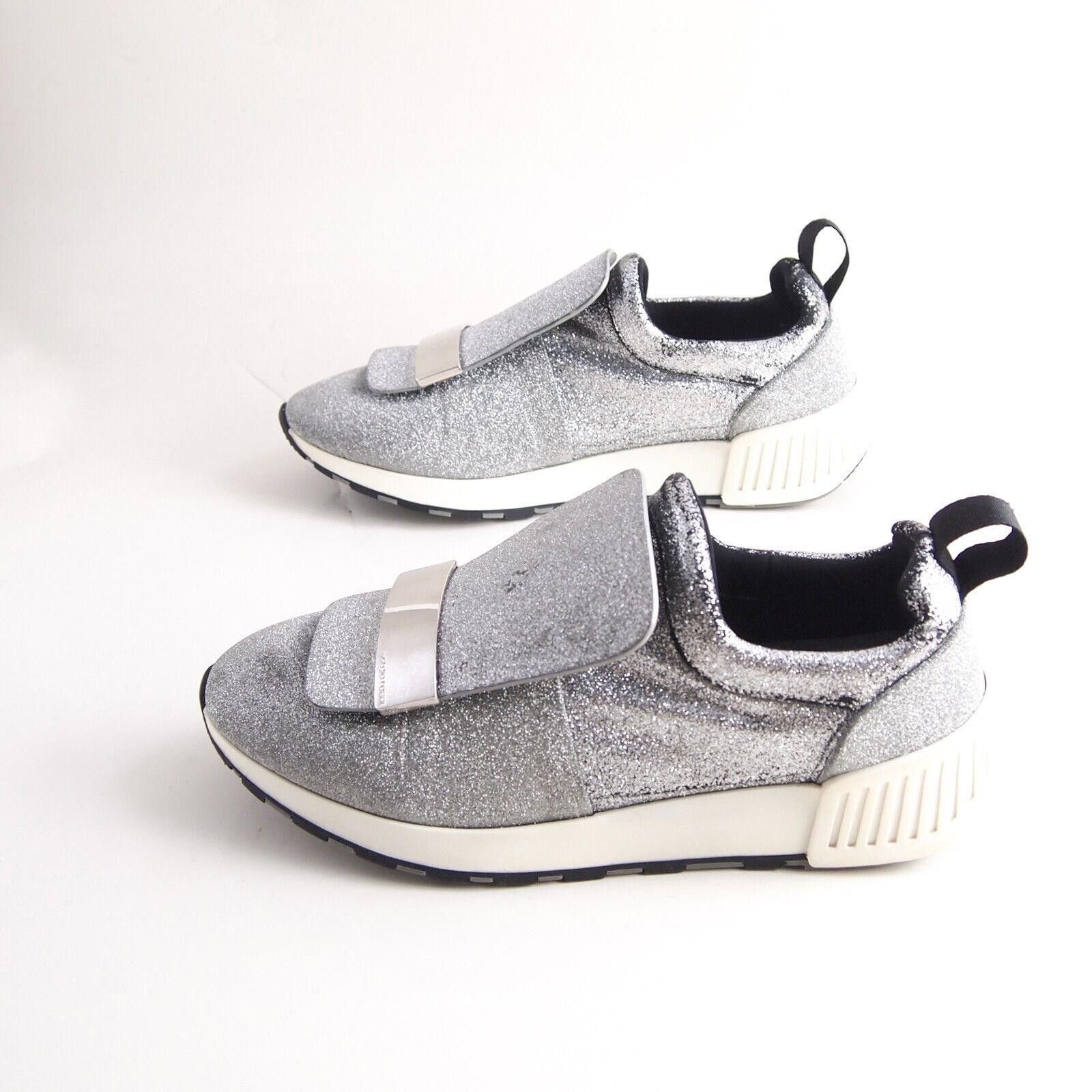 Sergio Rossi Sergio Rossi SR1 slip Ons Sneakers Silver Glitter US 7 EU 37 Size US 7 / IT 37 - 3 Thumbnail