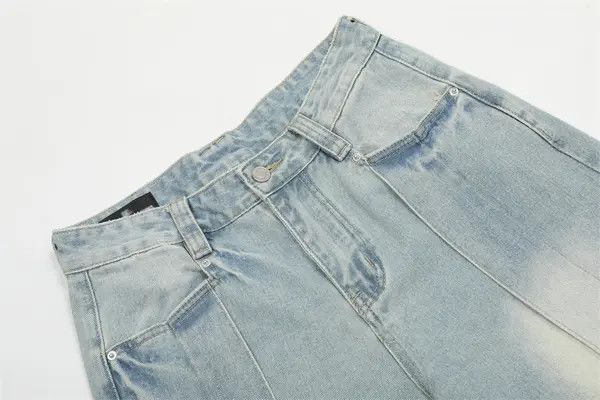 Japanese Brand High street loose straight washed stitching jeans y2k Size US 32 / EU 48 - 4 Thumbnail