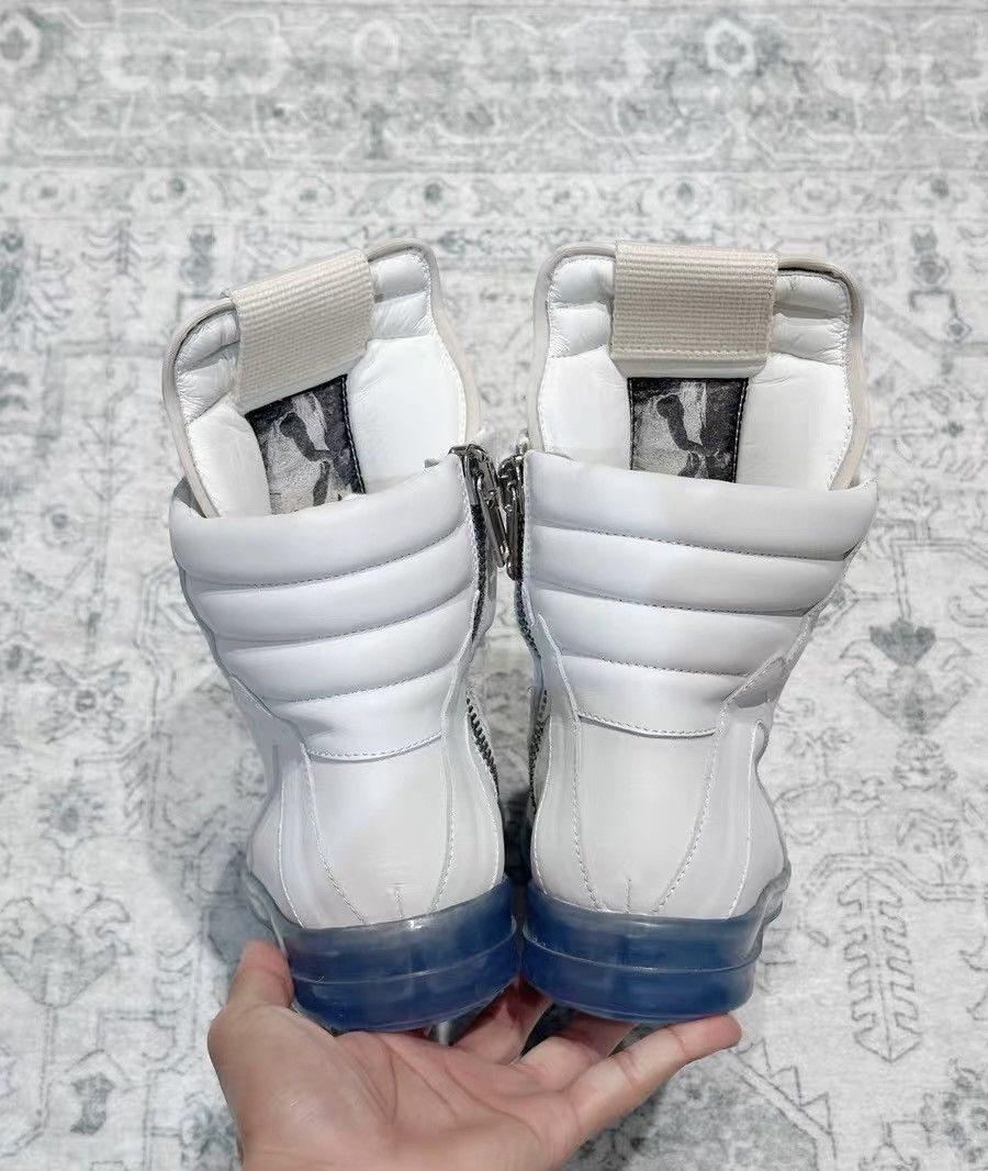Rick Owens Rick Owens Geobasket white leather with translucent sole Size US 7 / IT 37 - 7 Thumbnail