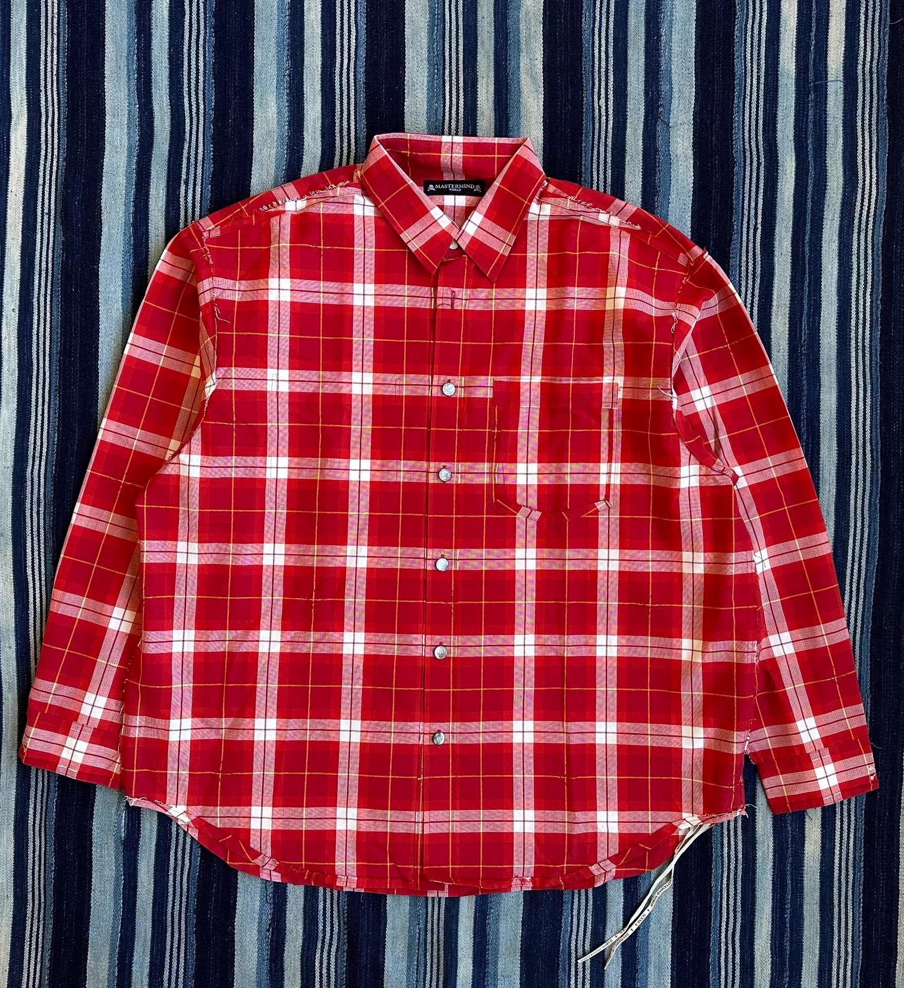 Mastermind Japan Red Plaid Long Sleeve Button-Up Shirt Size US L / EU 52-54 / 3 - 1 Thumbnail
