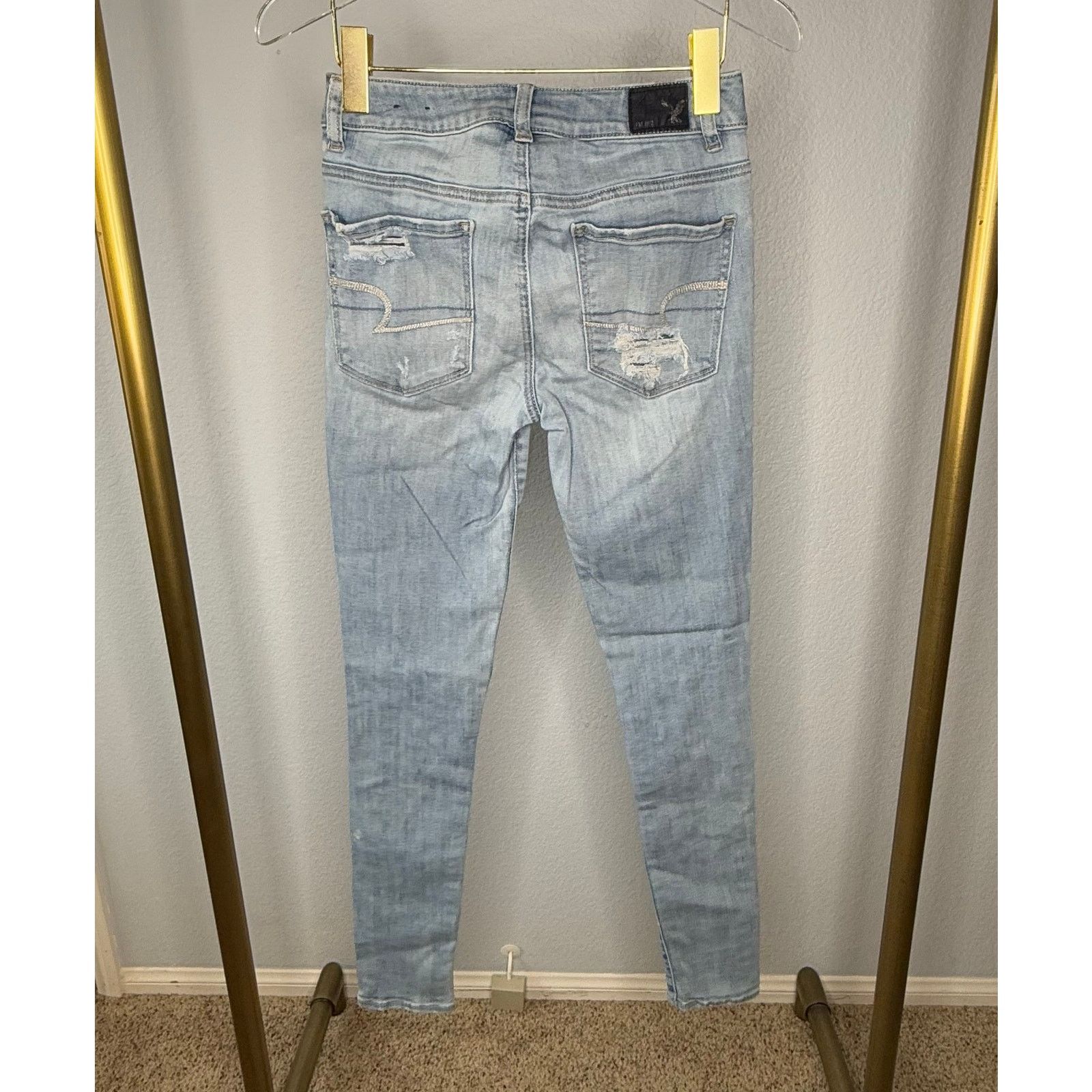 American Eagle Outfitters American Eagle Women's Distressed Hi Rise Stretch Jeggings Size 26" / US 2 / IT 38 - 4 Thumbnail