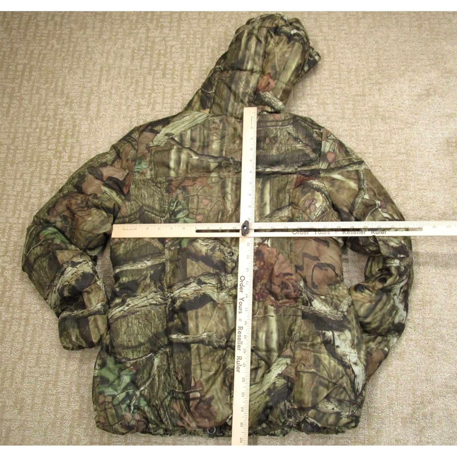 Vintage Mossy Oak Break Up Infinity Puffer Jacket Women Large Green Camouflage - Hooded, Mid-Length, Zip, Wind-Resistant, Fleece Lined, Casual Jacket Size L / US 10 / IT 46 - 5 Thumbnail
