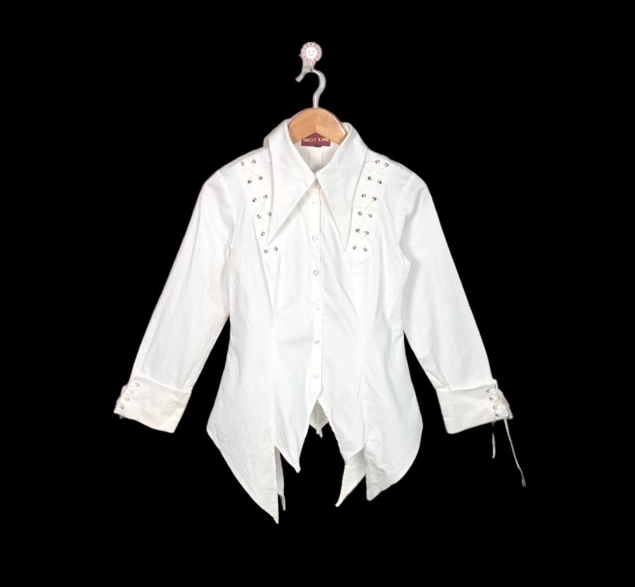 Expert Horror Vintage White Asymmetry Punk Goth Shirt Size US M / EU 48-50 / 2 - 1 Thumbnail