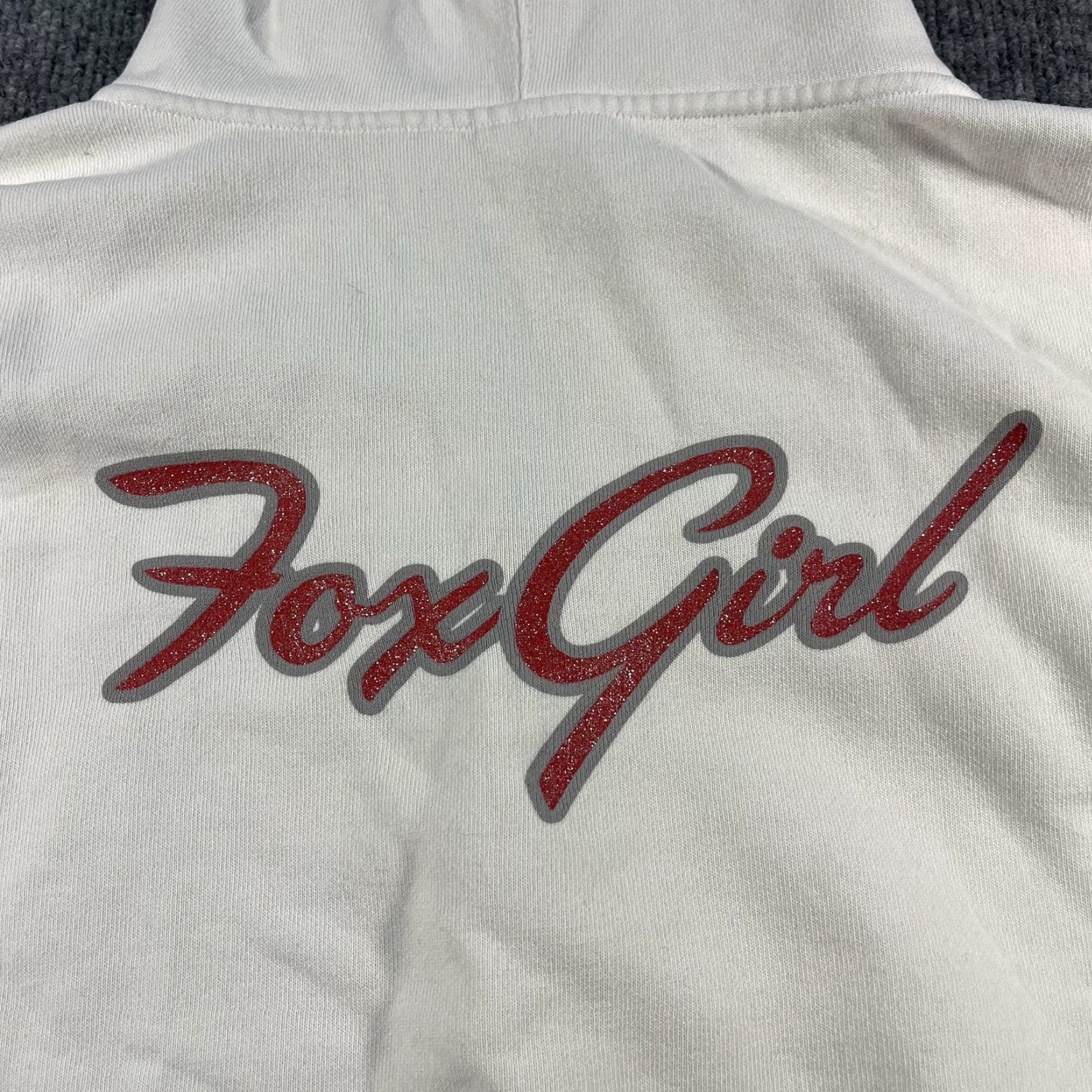 Fox Racing VINTAGE Fox Racing Hoodie Jacket Womens L White 90s Grunge Motocross Skater Zip Full Zip Casual Size L / US 10 / IT 46 - 2 Thumbnail