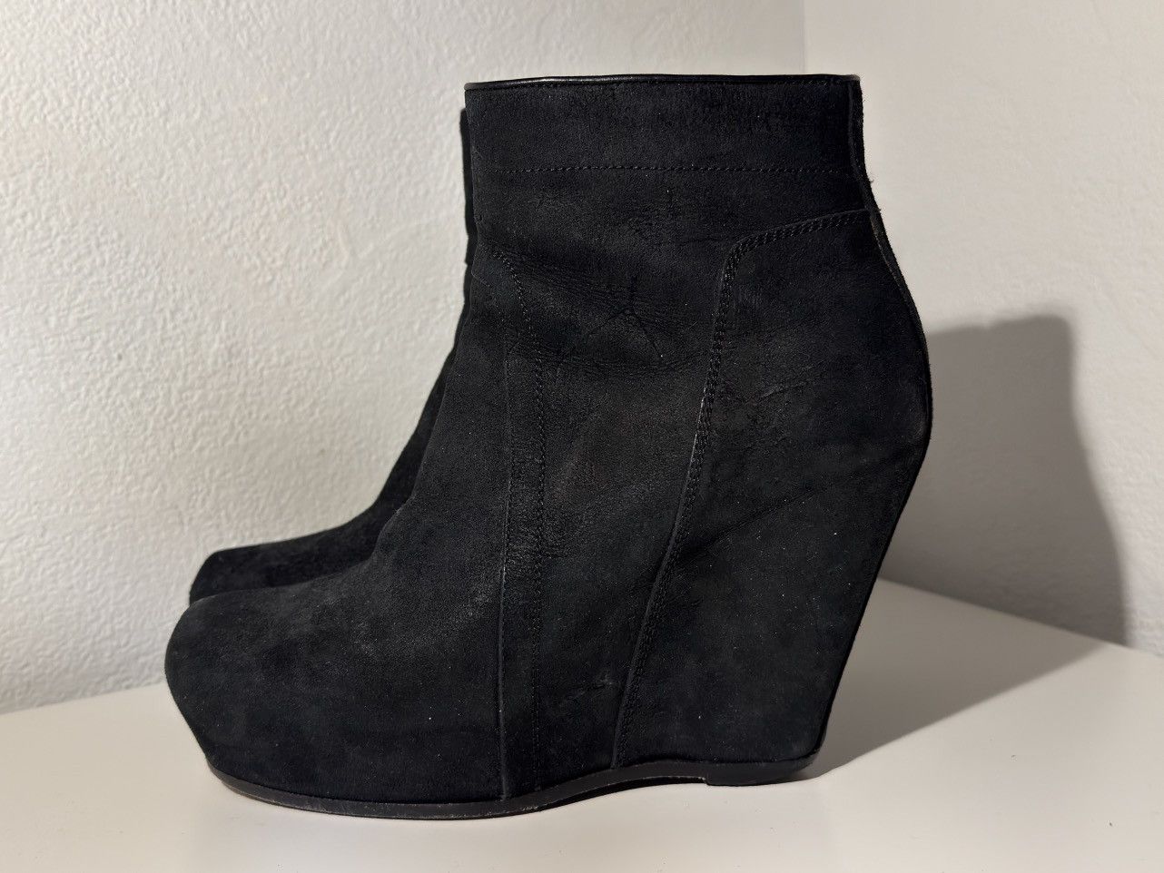 Rick Owens Rick Owens Blistered Goatskin Wedge Ankle Boots Size US 7.5 / IT 37.5 - 1 Thumbnail