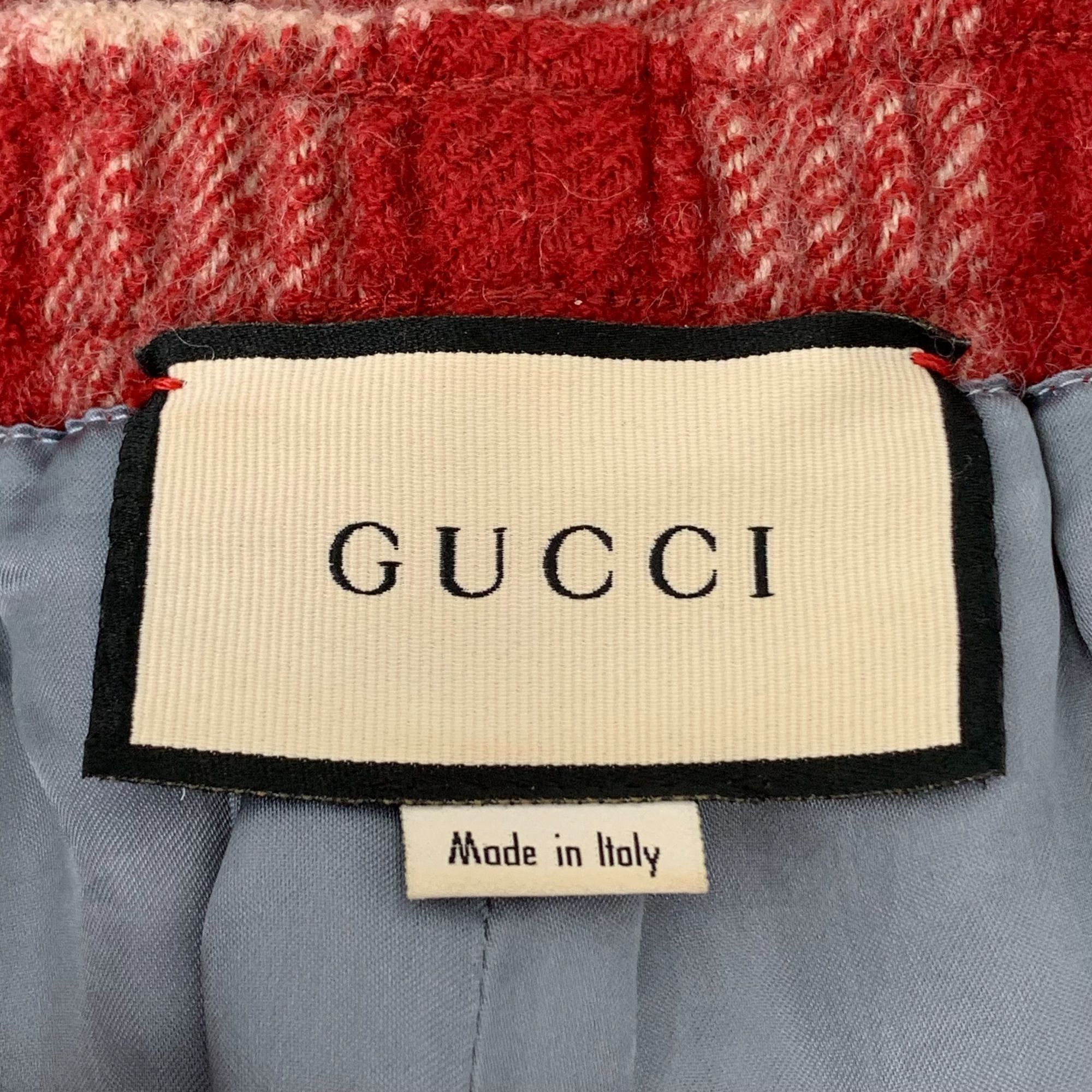 Gucci Gucci XS Red & Beige Checked Wool Drawstring Shorts With Gre Size 27" / US 4 / IT 40 - 2 Thumbnail