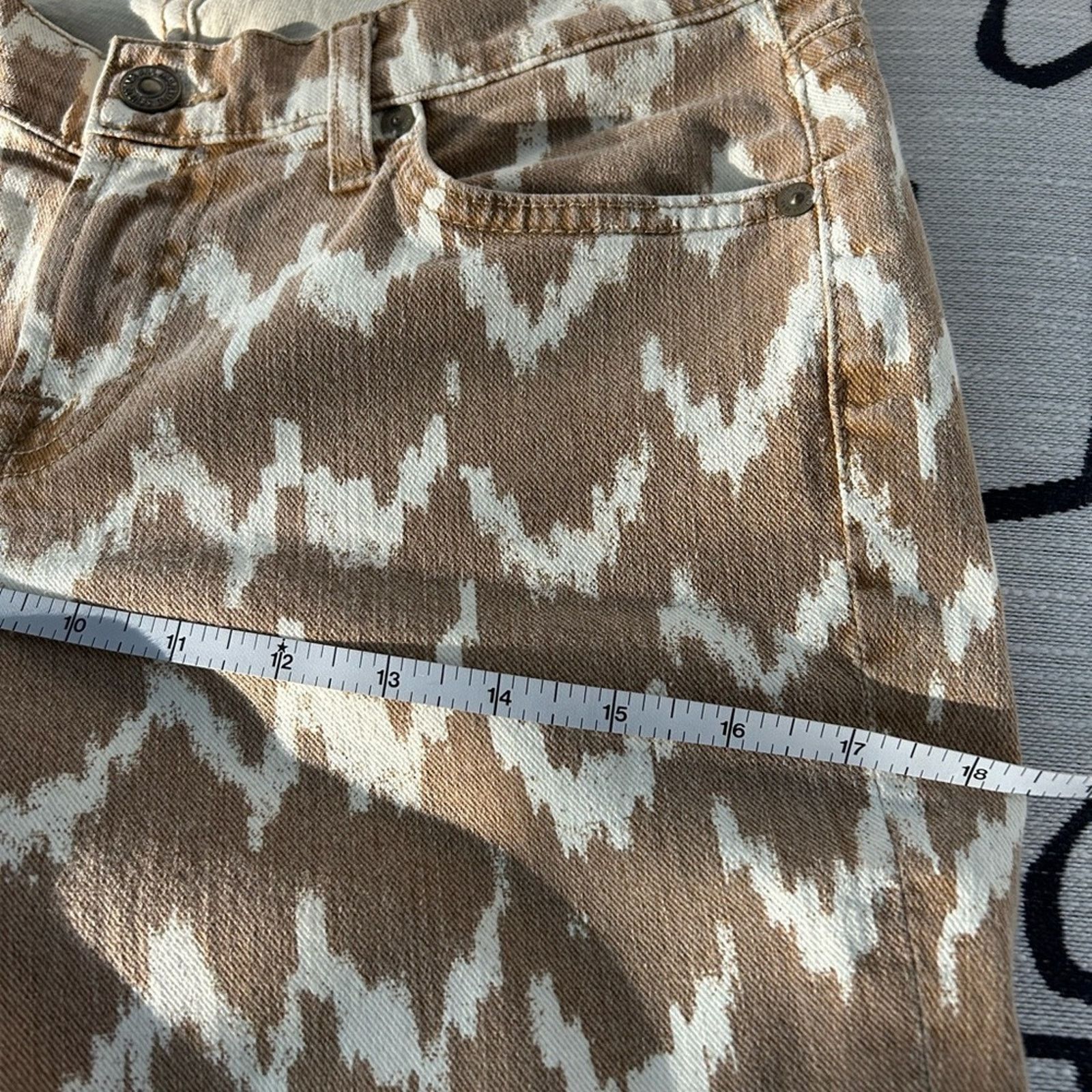 7 For All Mankind 7 For Mankind Womens Cropped Skinny Jeans Brown Ikat 26 Size 26" / US 2 / IT 38 - 7 Thumbnail