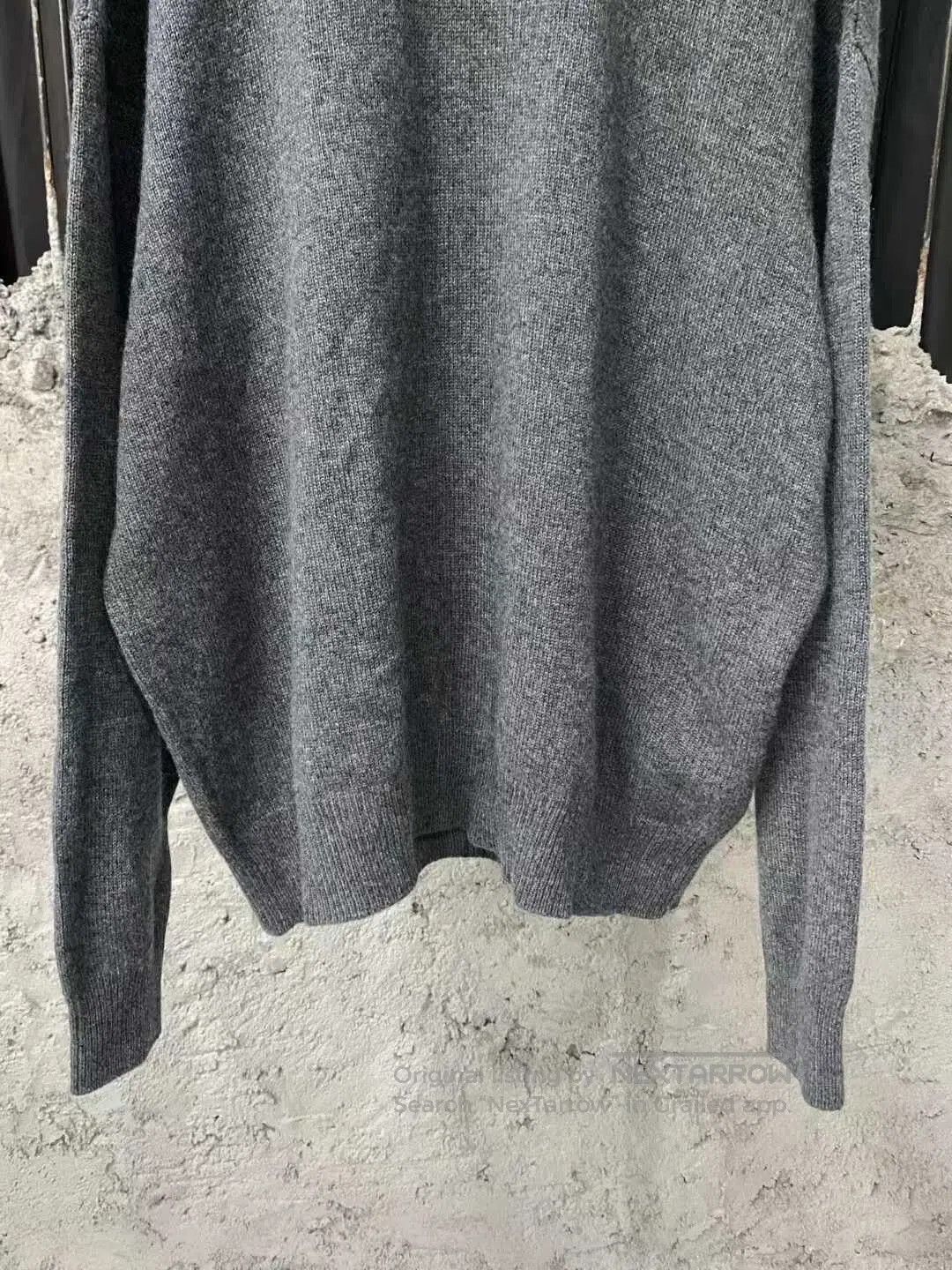 Balenciaga gray embroidered logo sweater by Balenciaga. Size US XS / EU 42 / 0 - 5 Thumbnail