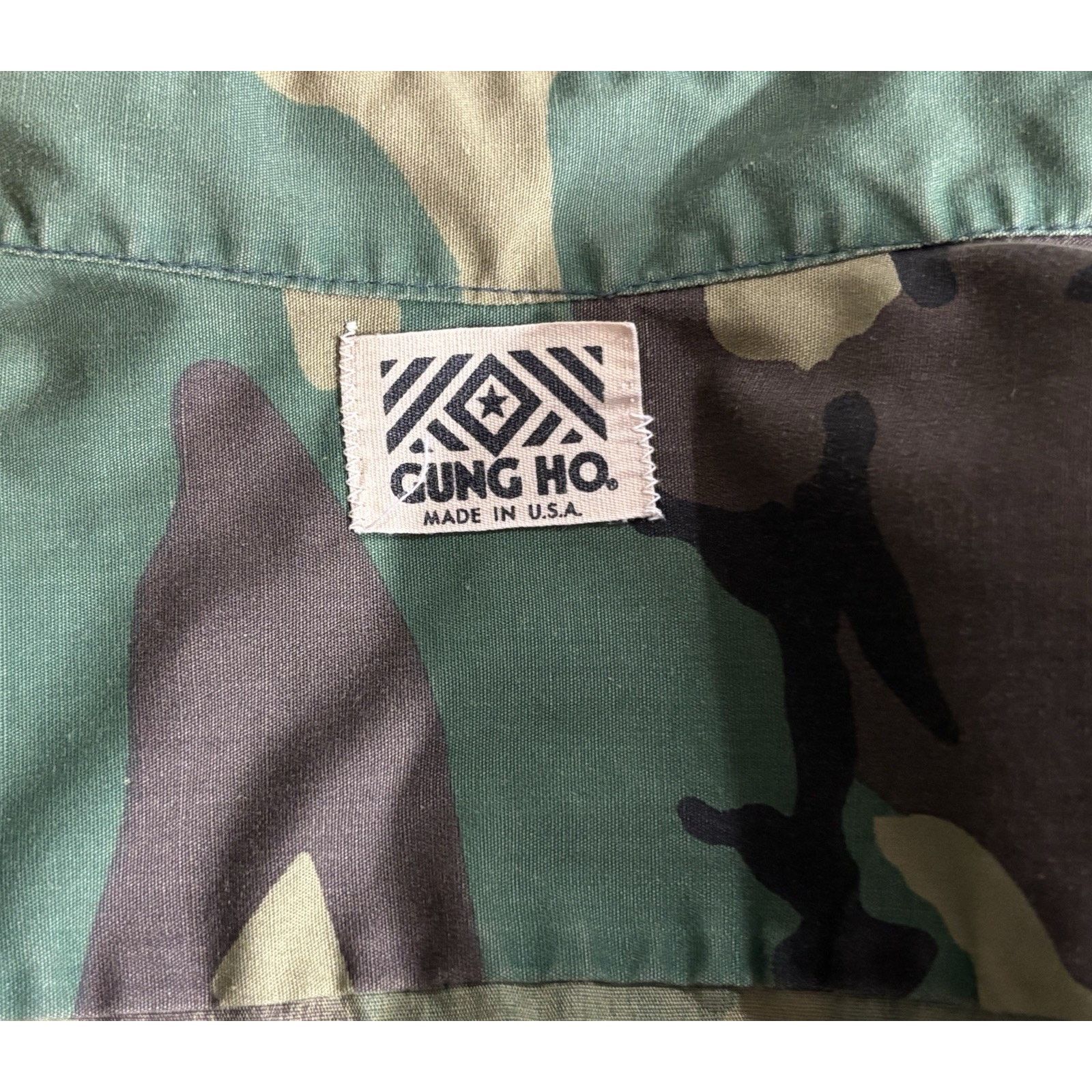 The Unbranded Brand Vintage Gung Ho Sz L Green Camo Military Button Shirt Size US M / EU 48-50 / 2 - 6 Thumbnail