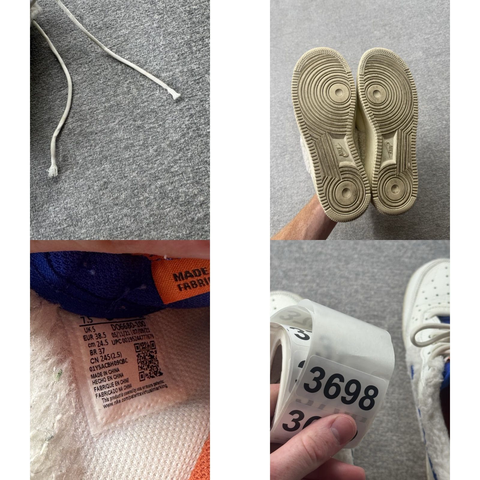 Nike Nike Air Force 1 '07 Sherpa Fleece Sail Racer Blue DO6680-100 Size 7.5 Women Sneakers Size S / US 4 / IT 40 - 8 Thumbnail