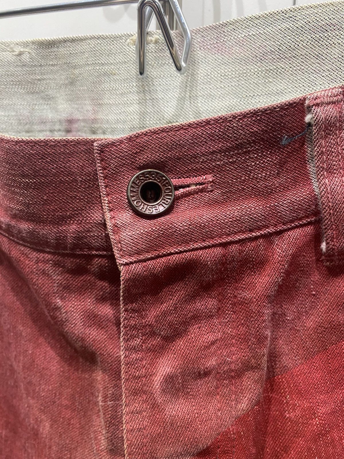 5351 POUR LES HOMMES 5351 Pour Les Hommes “Black Sugar” Red, Printed Denim Size US 31 - 5 Thumbnail