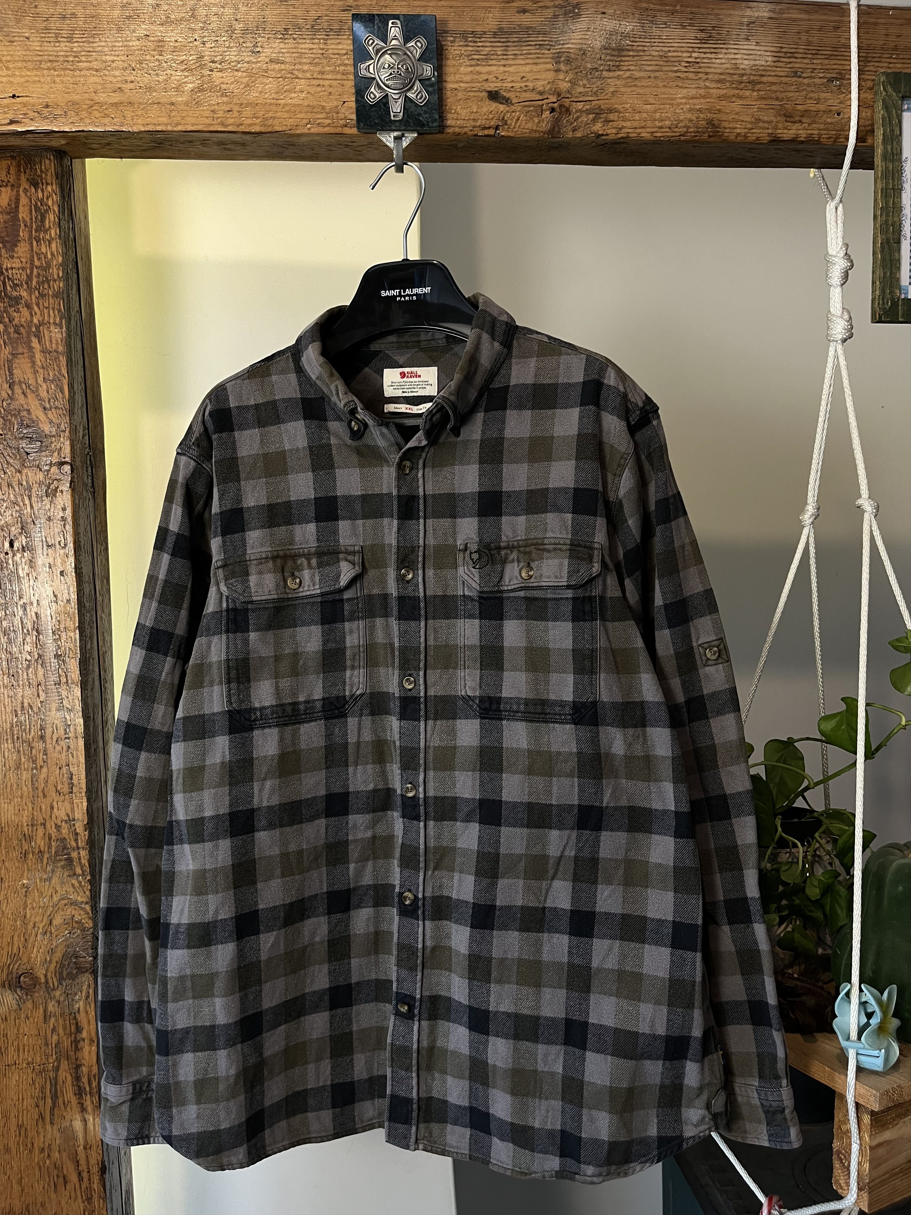 Fjallraven × Vintage Fjallraven Flannel Shirt Embroidered Logo Shirt Size US XXL / EU 58 / 5 - 1 Thumbnail