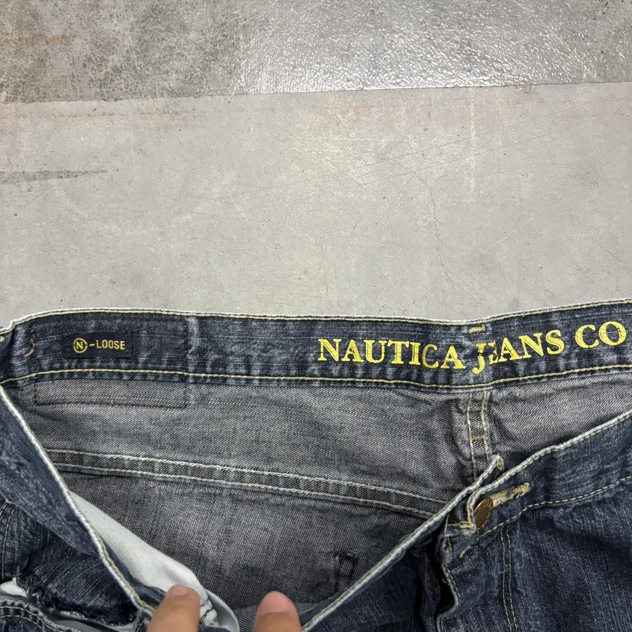 Nautica Crazy Vintage Y2K/2000s Super Baggy Wideleg Nautica Dark Blue Wash Denim Jeans! Size US 40 / EU 56 - 8 Thumbnail