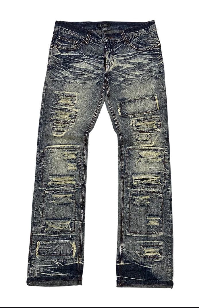 If Six Was Nine × Japanese Brand × LOWBOX LowBox Ripped Distressed Denim Punk Rock Undercover Inspired Size US 32 / EU 48 - 3 Thumbnail