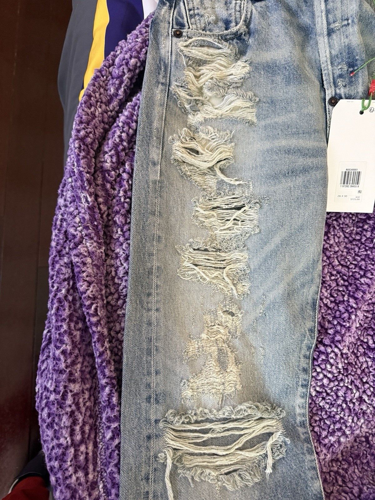 Kenzo × Levi's 501 1933 Distressed Jeans Stone BI Dirty Blue Denim Size 26 Size US 26 / EU 42 - 9 Thumbnail
