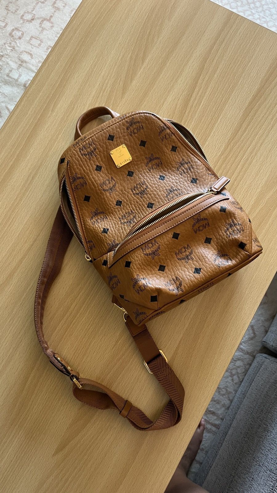 MCM Aren Sling Bag in Brown, Men's