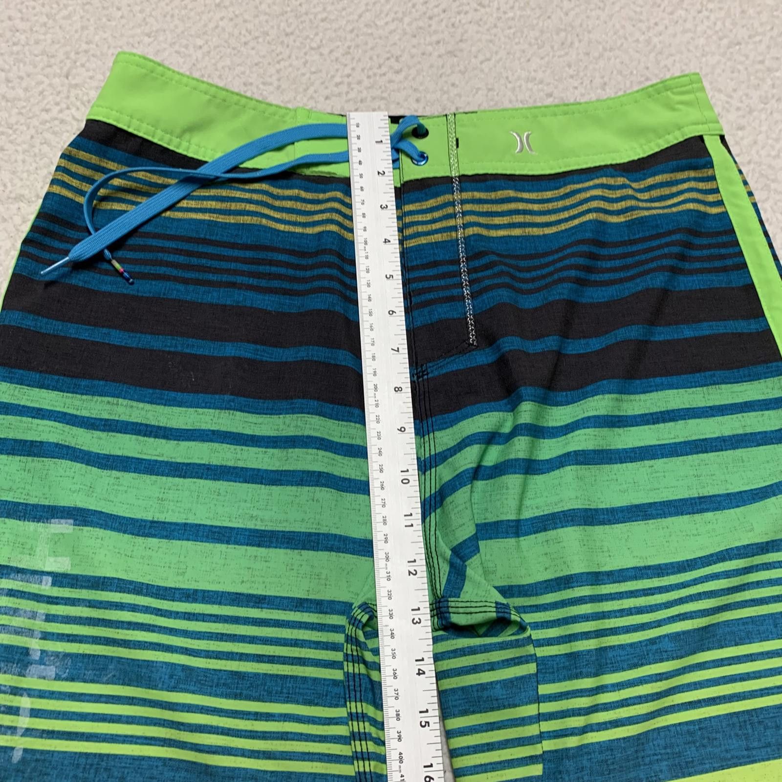 Hurley Hurley Men's Sz 32 Striped Blue Green Surf Board Shorts W33 Size US 32 / EU 48 - 5 Thumbnail