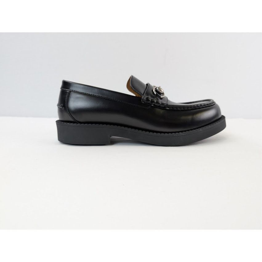Gucci o1rshd1 Leather Taemin Moccasin Horsebit Loafer Boots Nero Size US 10.5 / EU 43-44 - 4 Thumbnail