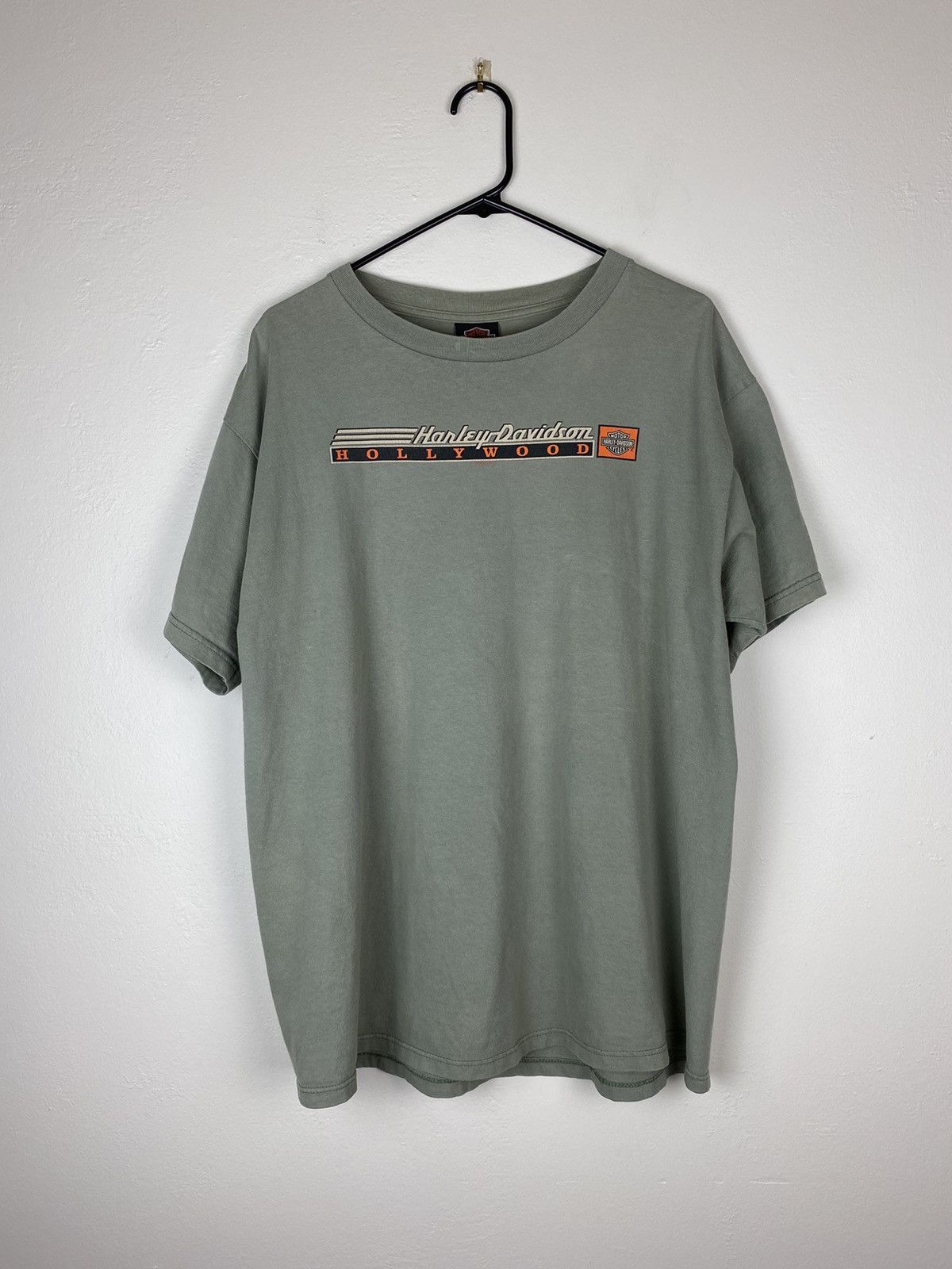 Harley Davidson × Vintage Vintage Hollywood Harley Davidson 2000 Rare T shirt olive Size US XL / EU 56 / 4 - 2 Thumbnail