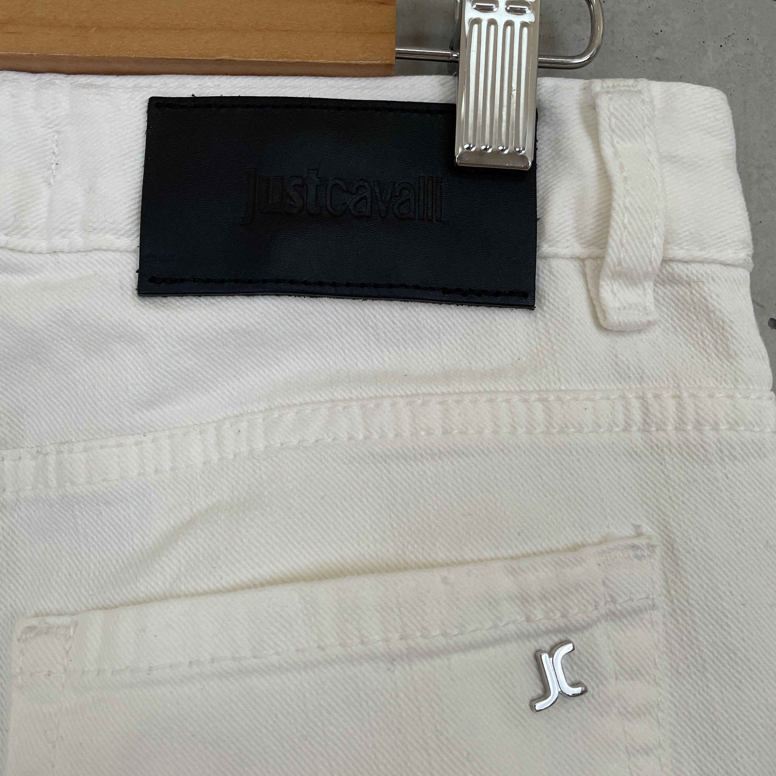 Just Cavalli JUST Cavalli Crushed Denim Jeans White Distressed Skinny Size 24" / US 00 / IT 34 - 8 Thumbnail