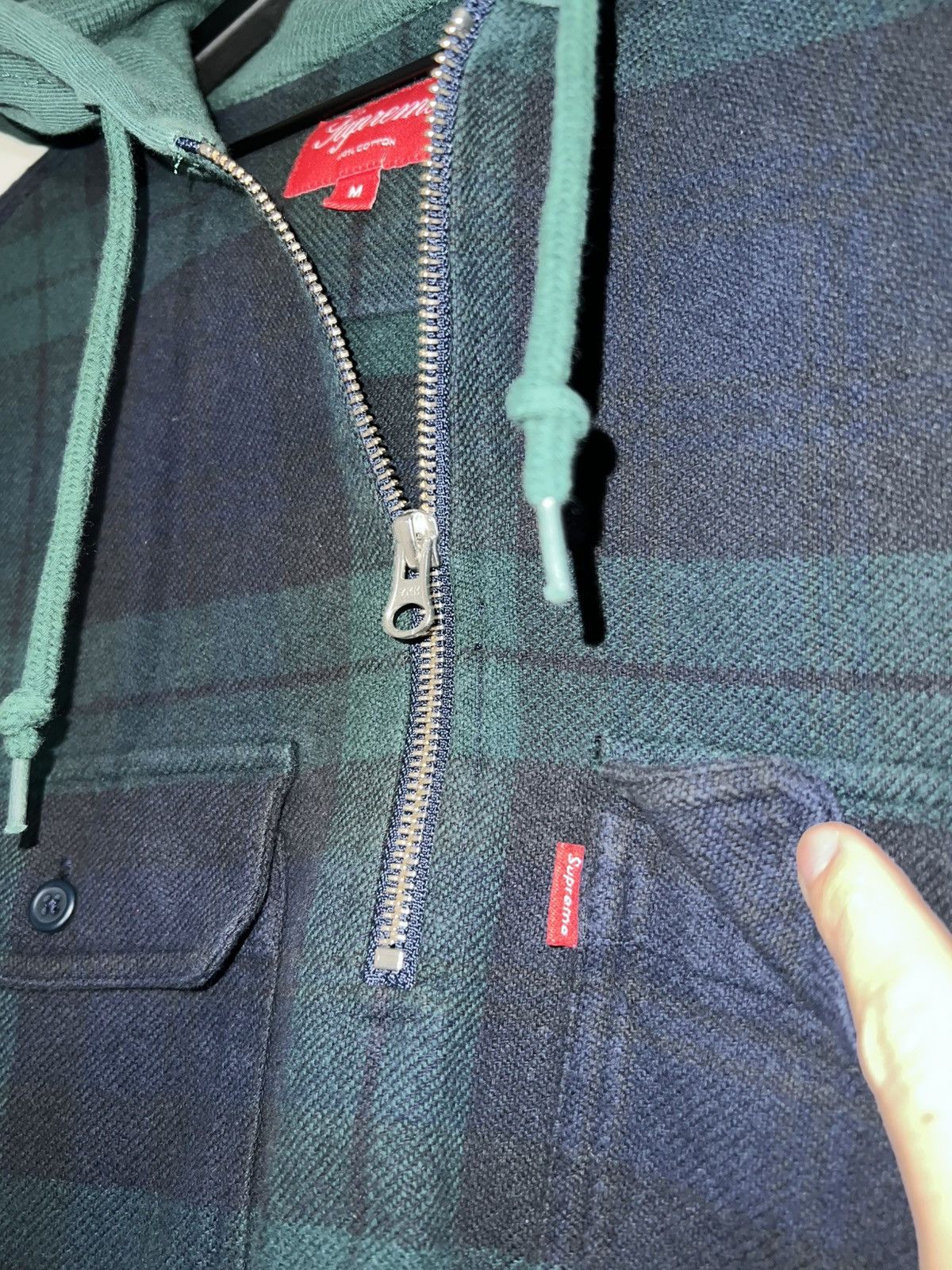 Supreme Supreme half zip hooded flannel 2016 Size US M / EU 48-50 / 2 - 3 Thumbnail