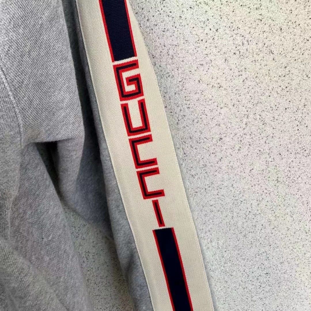 Gucci Gucci Gray sleeve logo hoodie 2501-Nextarrow Size US M / EU 48-50 / 2 - 3 Thumbnail
