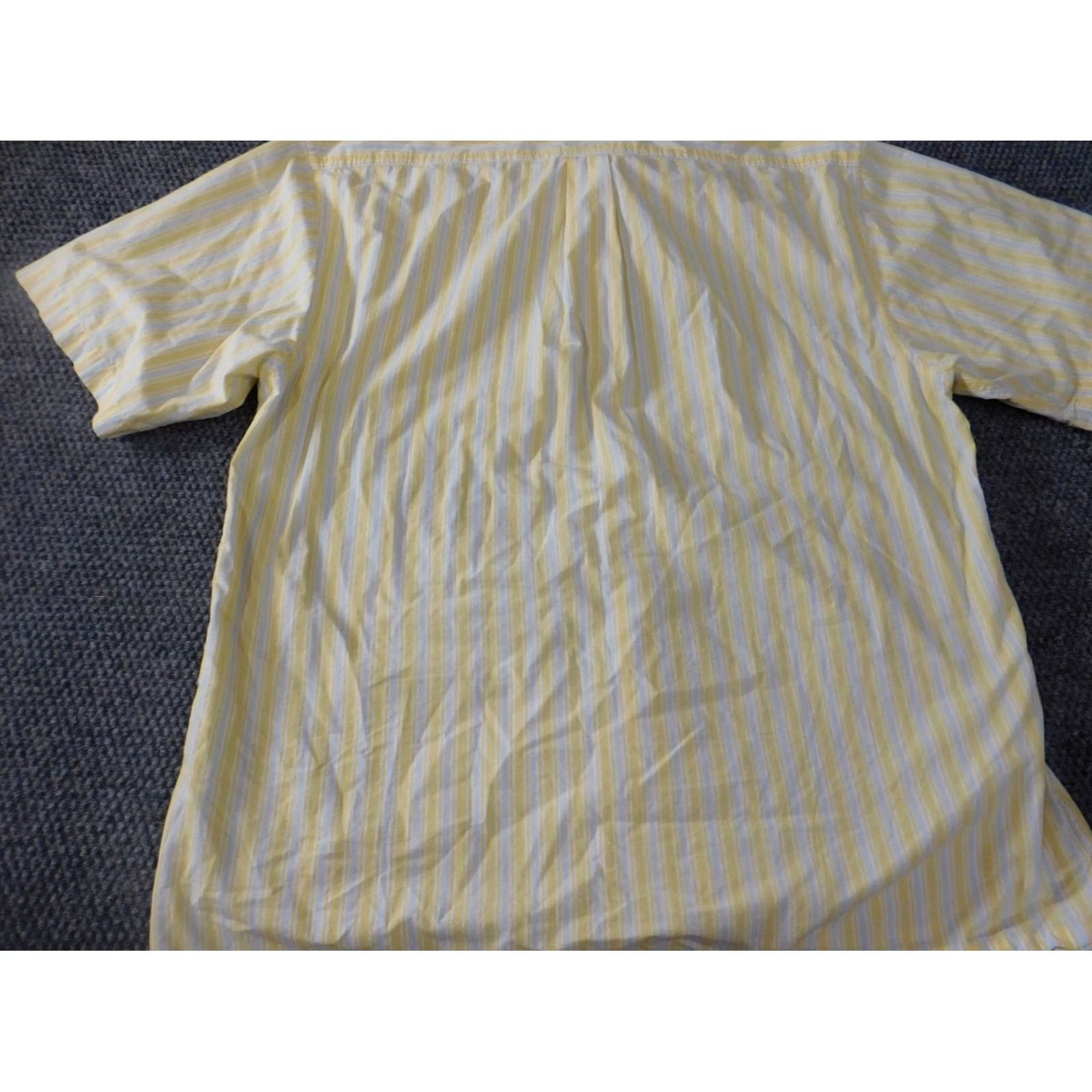Izod IZOD Shirt L Yellow Striped Button-Down Casual Men Size US L / EU 52-54 / 3 - 7 Thumbnail