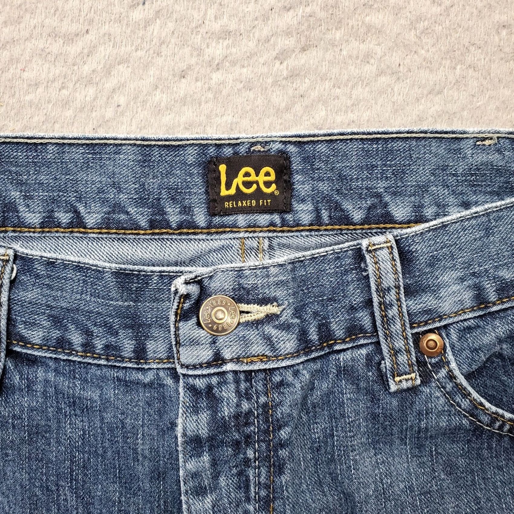 Lee Lee Jeans Mens 38x30 Blue Denim Relaxed Fit Straight Leg 2055526 Size US 38 / EU 54 - 7 Thumbnail