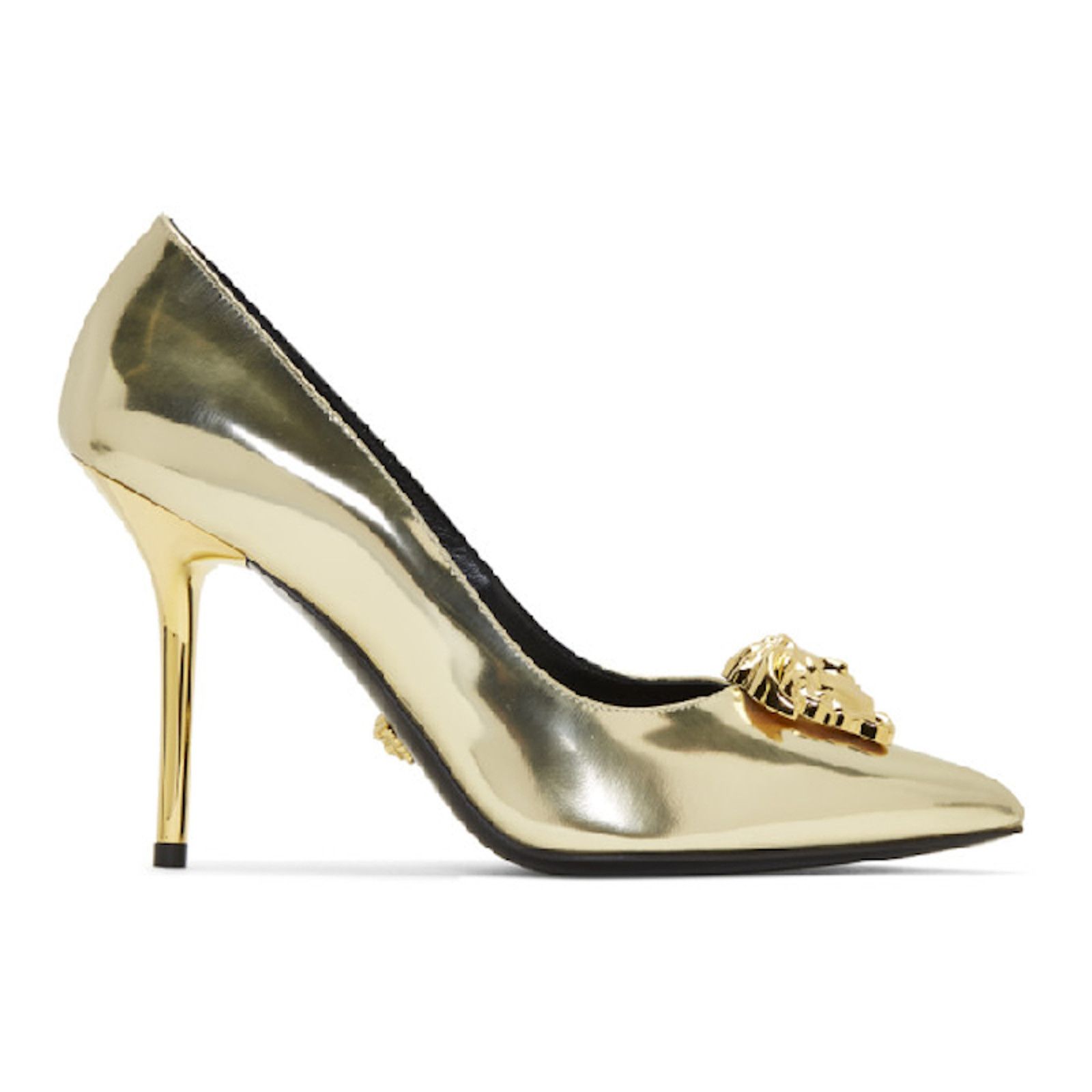 Versace Medusa Head Palazzo Tribute Patent Leather Heel Pump 38 Size US 8 / IT 38 - 3 Thumbnail