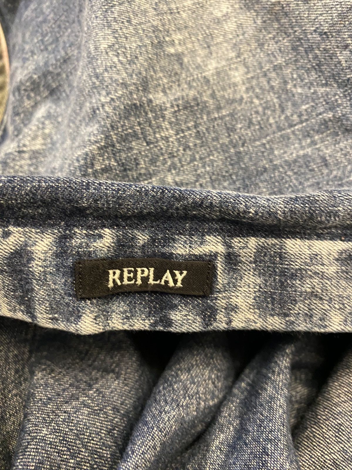 Replay Replay Heavy Washed Denim Patch Shirt | Size S | Military Size US S / EU 44-46 / 1 - 5 Thumbnail