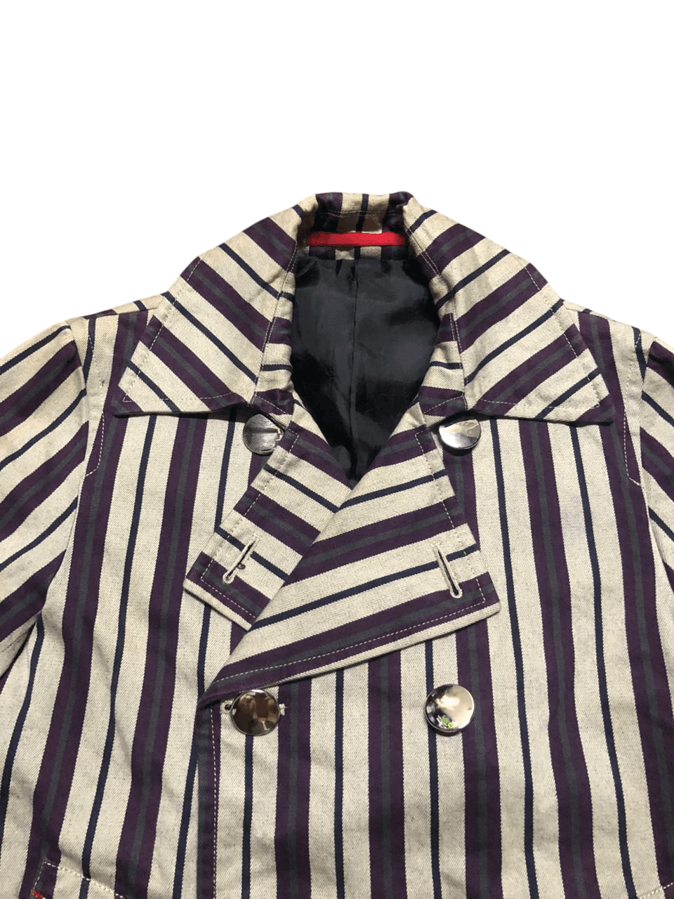 Japanese Brand Japanese Brand Yutaka Stripe Double Breasted Coat Size US S / EU 44-46 / 1 - 4 Thumbnail