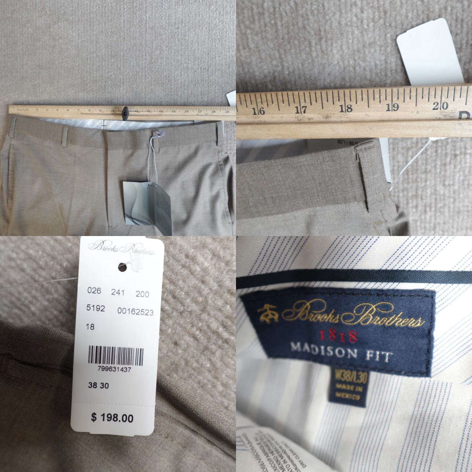 Brooks Brothers Brooks Brothers Pants 38 x 31 Beige Gray Flat Front Reda Flexo Madison NEW Mens Pants Chino Straight Inseam 31 Size US 38 / EU 54 - 8 Thumbnail
