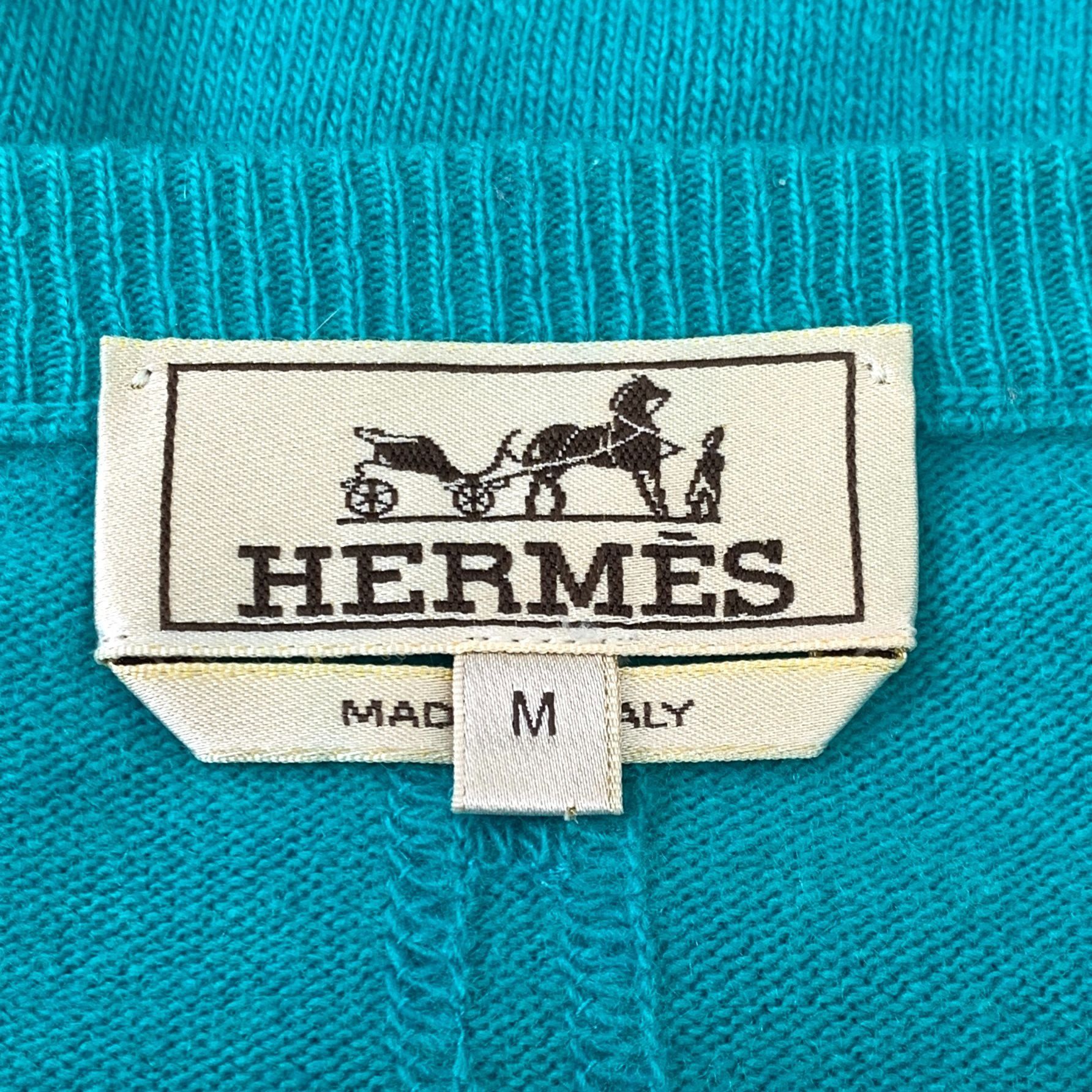 Hermes Hermes Blue Wool-Cashmere Round-Neck Knitted Sweater M Size US M / EU 48-50 / 2 - 2 Thumbnail