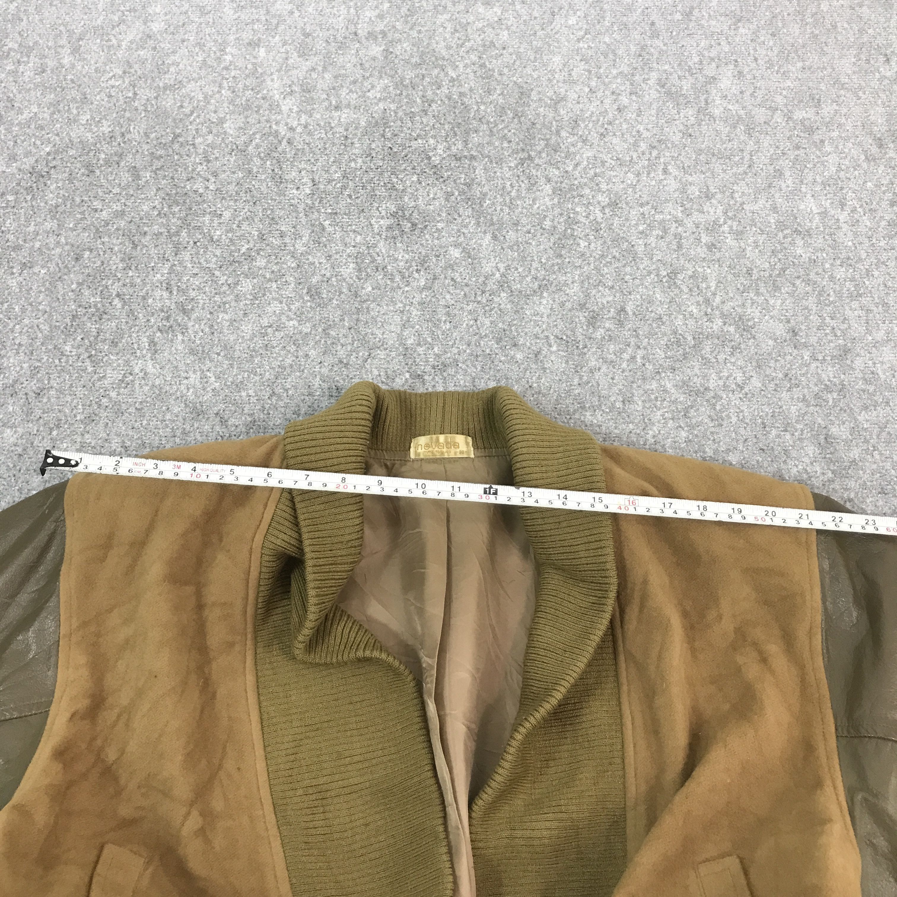 Japanese Brand nevada Wool jacket Leather sleeve jacket Size US L / EU 52-54 / 3 - 8 Thumbnail