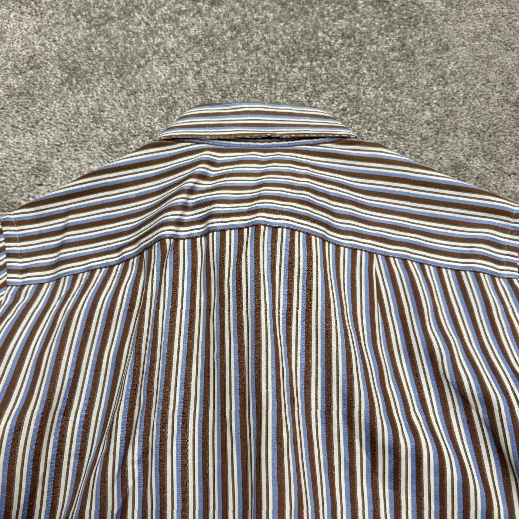 Ted Baker Ted Baker Endurance Button-Up Shirt Mens Regular Cotton Striped 14.5 Multicolor Brown Blue 90s Outdoor Preppy Shirt Size US S / EU 44-46 / 1 - 4 Thumbnail