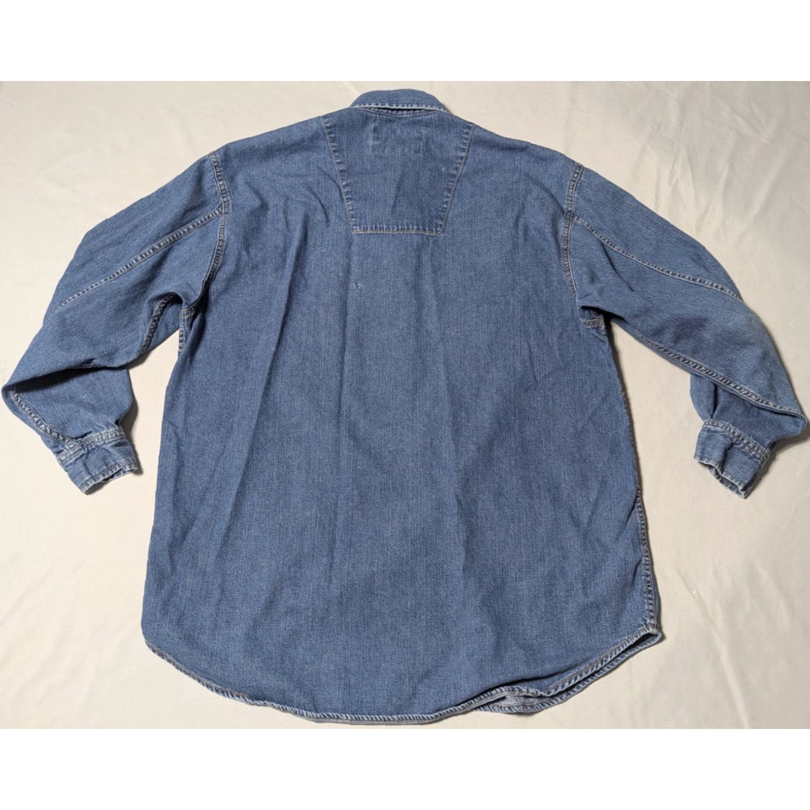 Calvin Klein VINTAGE CALVIN KLEIN Denim Shirt Womens Medium Blue 80s Western Button-Up Size M / US 6-8 / IT 42-44 - 2 Thumbnail