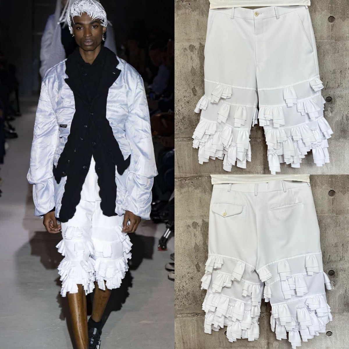 Comme des Garcons Homme Plus Comme des Garcons Homme Plus Ruffle Layer Tailor Shorts AW24 Size US 31 - 1 Thumbnail