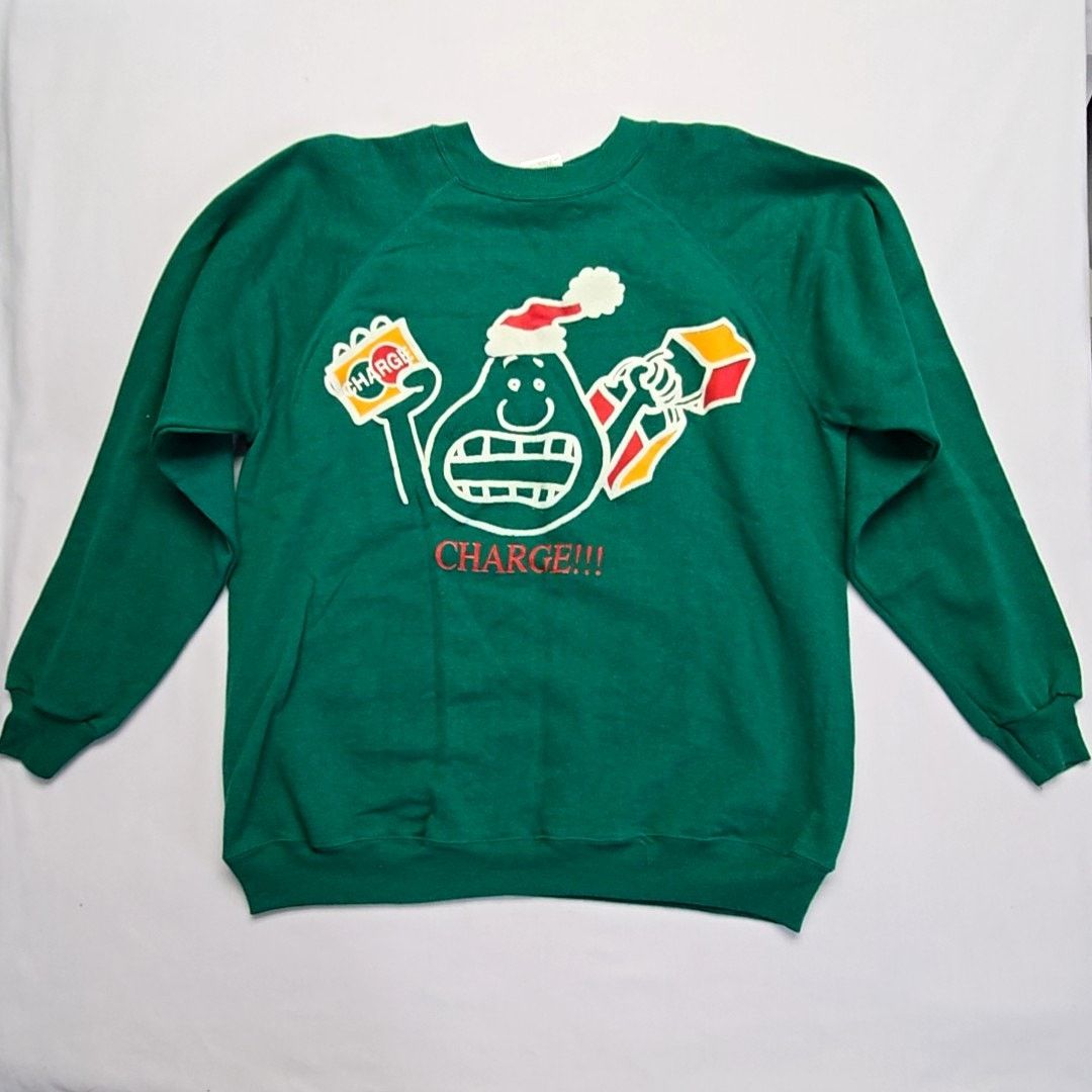 Vintage Vintage Shopping Sweatshirt Graphic Green Christmas 90s XL Size XL / US 12-14 / IT 48-50 - 1 Thumbnail