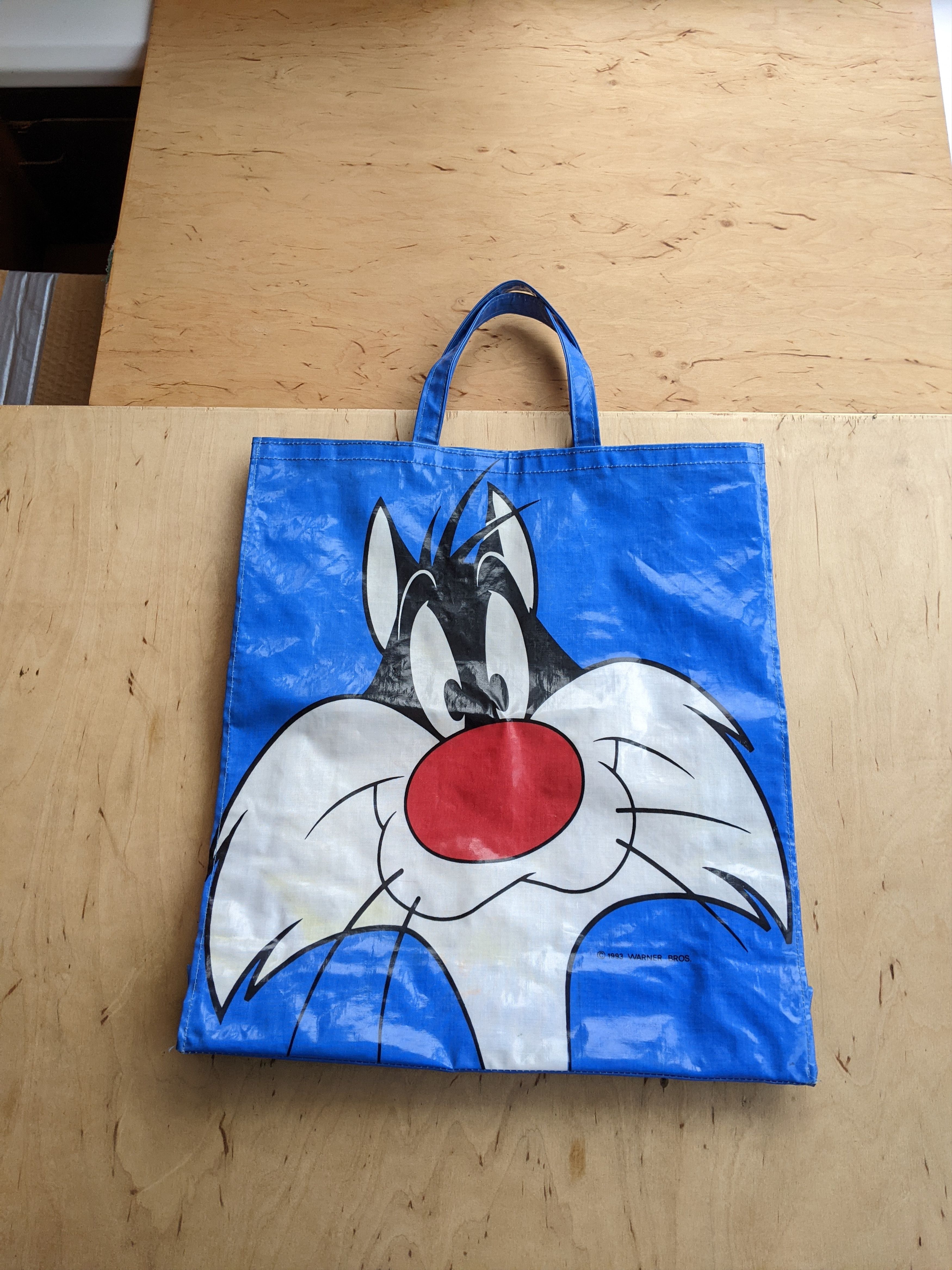 Warner Bros Vinatge Warner Bros Looney Tunes Sylvester Cat Tote Bag 1993 Size ONE SIZE - 1 Thumbnail