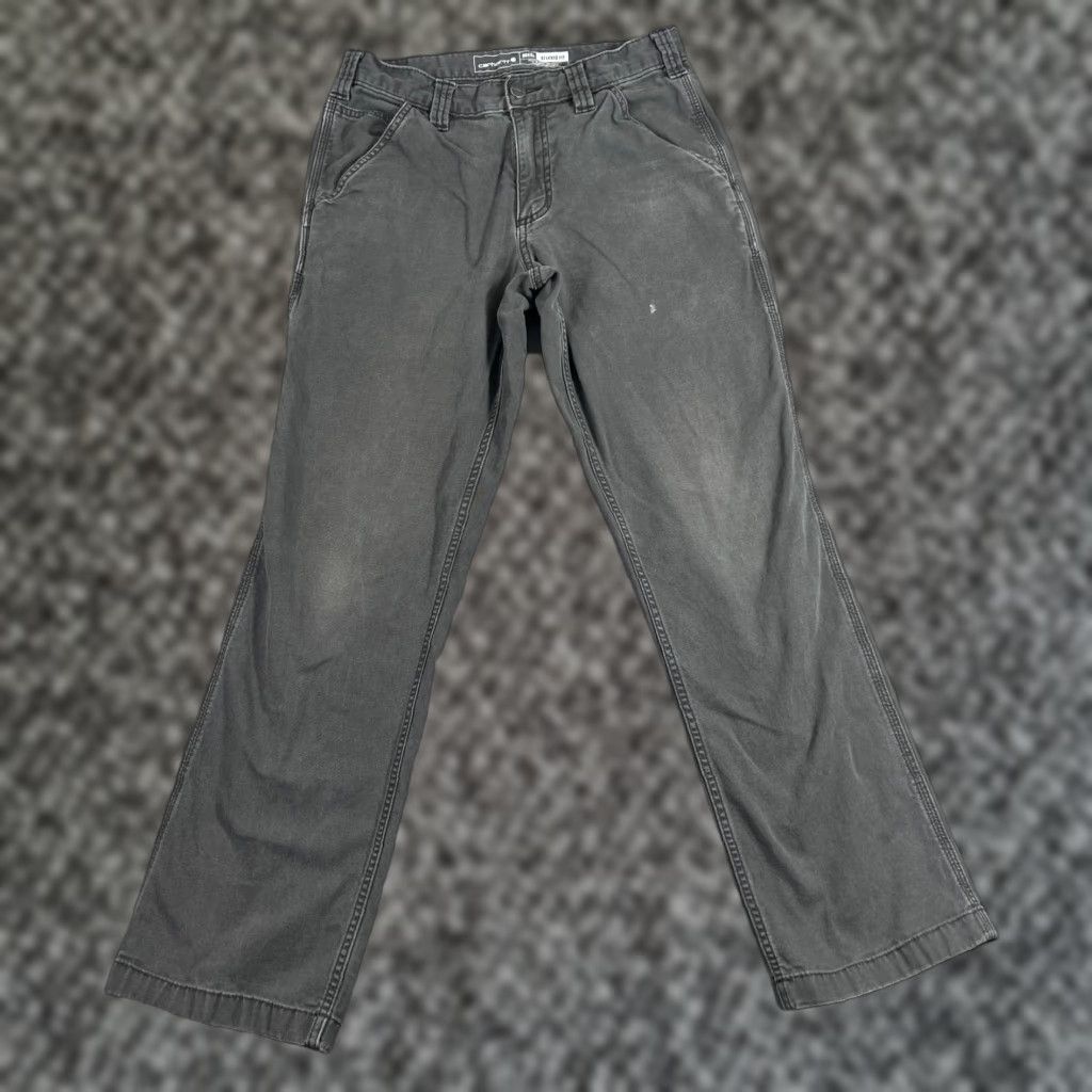 Carhartt VINTAGE Carhartt Cargo Pants Men 30x30 Gray Relaxed Fit Canvas Workwear 90s Size US 30 / EU 46 - 1 Thumbnail