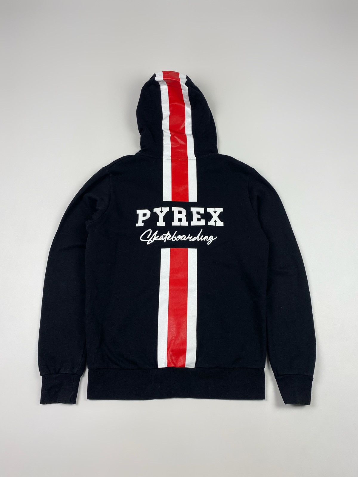 image of Pyrex Vision x Virgil Abloh Pyrex Skateboarding Zip Hoodie in Black, Men's (Size Medium)