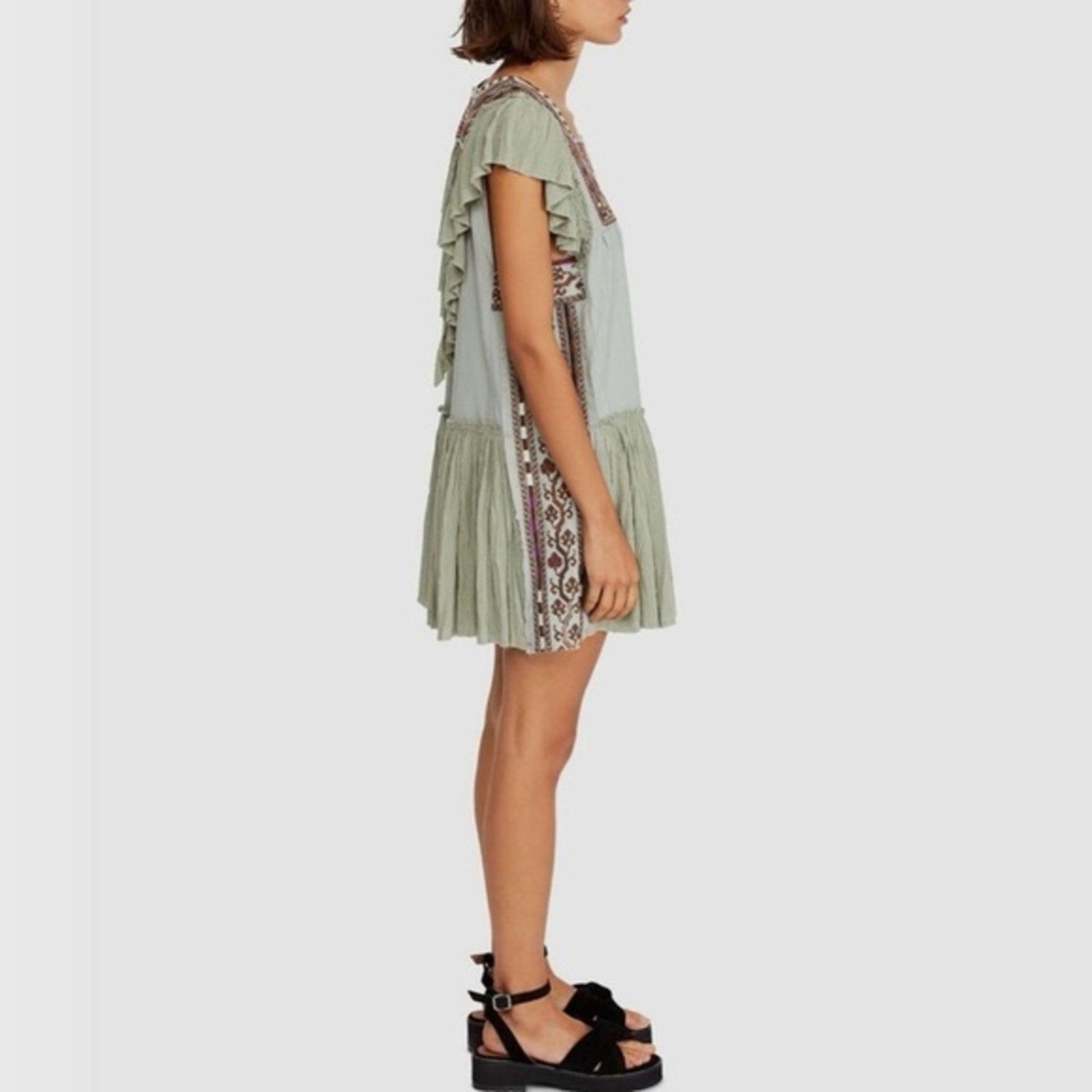 Free People Free People Day Glow Boho Embroidered Mini Dress Womens Med Size M / US 6-8 / IT 42-44 - 4 Thumbnail