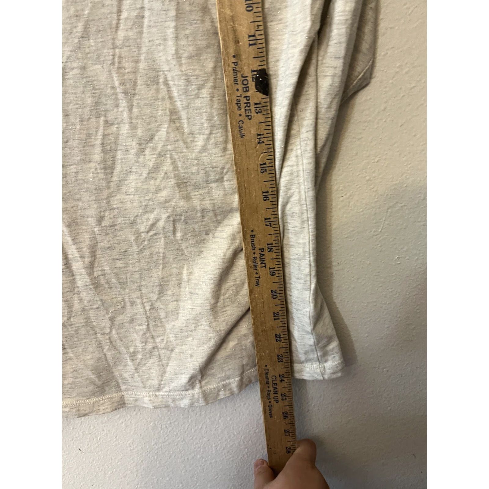 Ann Taylor LOFT Womens T-Shirt Gray Solid Crew Neck Long Sleeve Stretch Top Tee M Cotton Blend Basic Casual Vintage: No Size M / US 6-8 / IT 42-44 - 4 Thumbnail