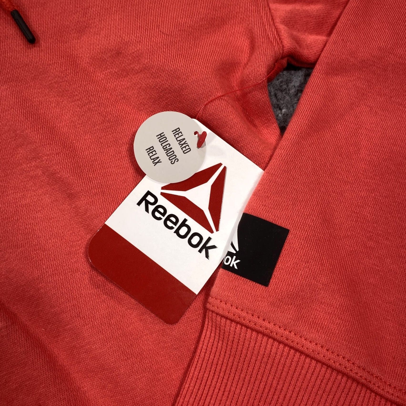 Reebok Reebok Hoodie Mens S Rococco Red Pullover Fleece Graphic Logo Hooded Pockets Casual Autumn Mens Size US S / EU 44-46 / 1 - 3 Thumbnail